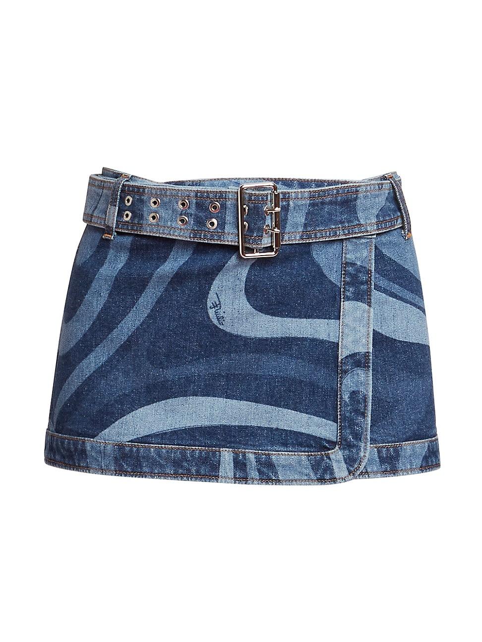 Womens Very Vivara Printed Denim Miniskirt Product Image