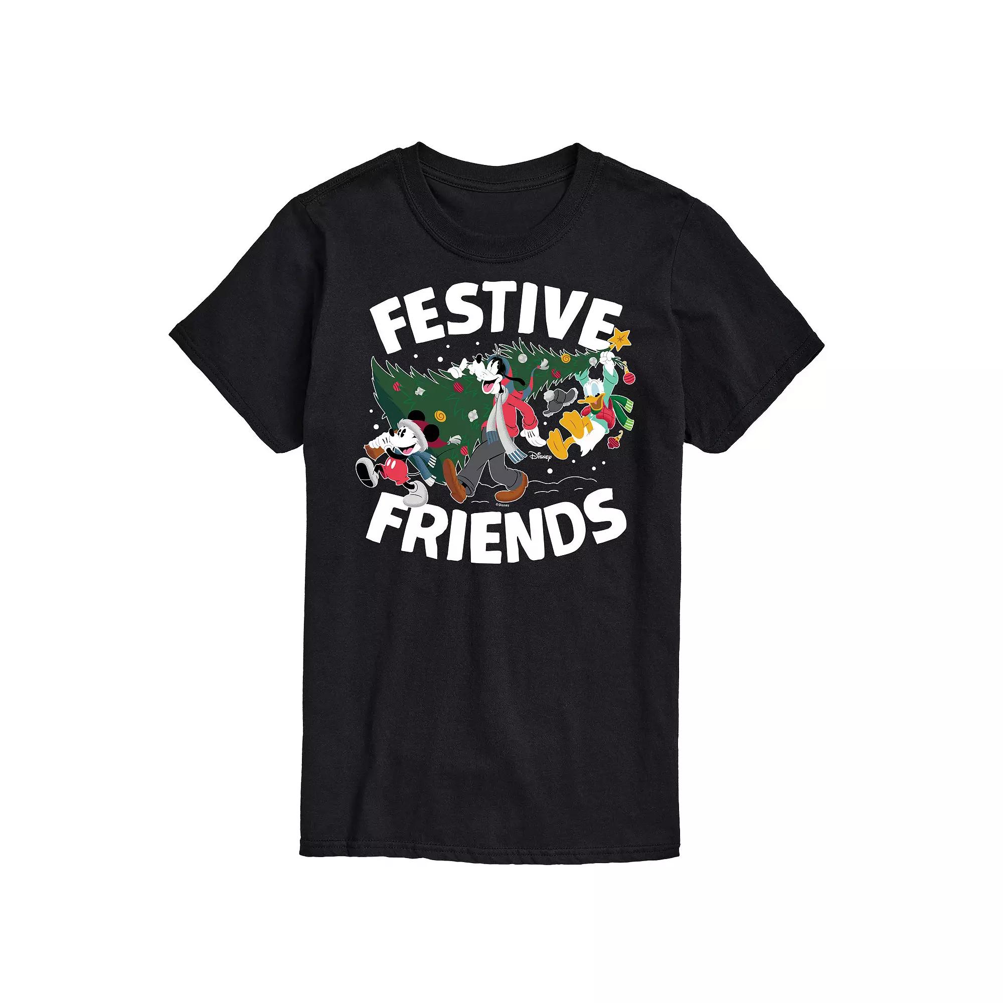 Disney's Mickey Mouse & Friends Men's Festive Friends Graphic Tee,  Product Image