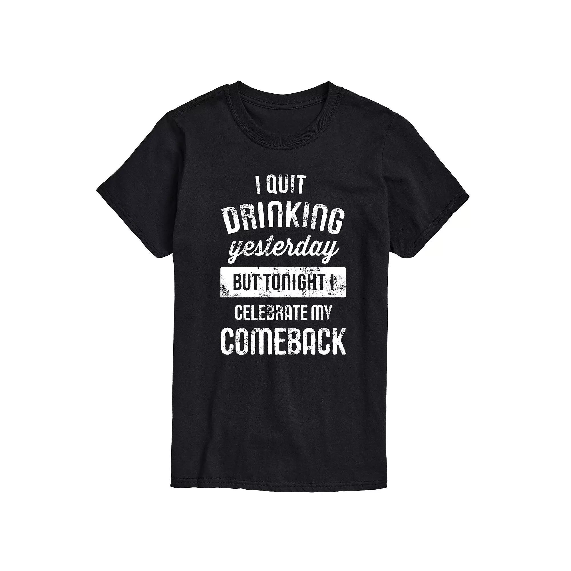 Big & Tall Quit Drinking Graphic Tee, Men's,  Product Image