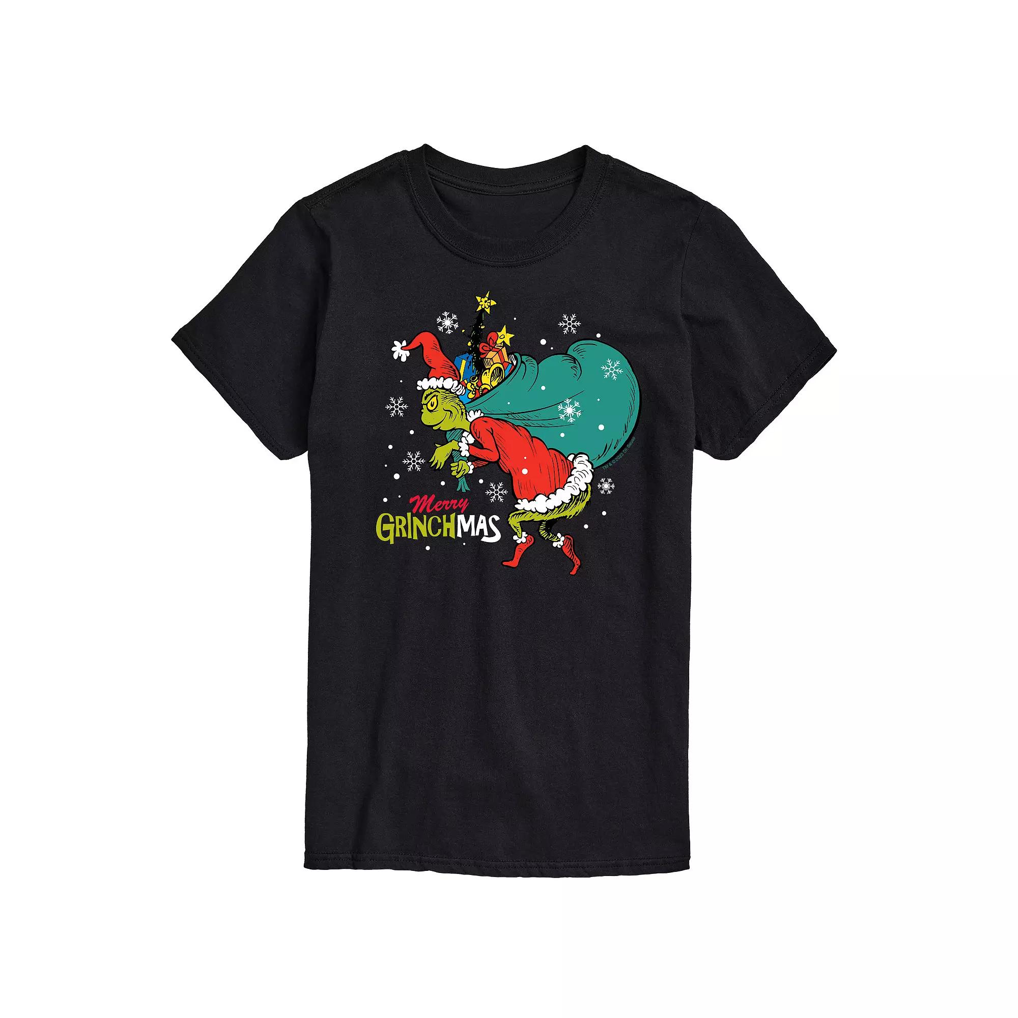 Big & Tall Dr. Seuss The Grinch Merry Grinchmas Toy Bag Graphic Tee, Men's,  Product Image