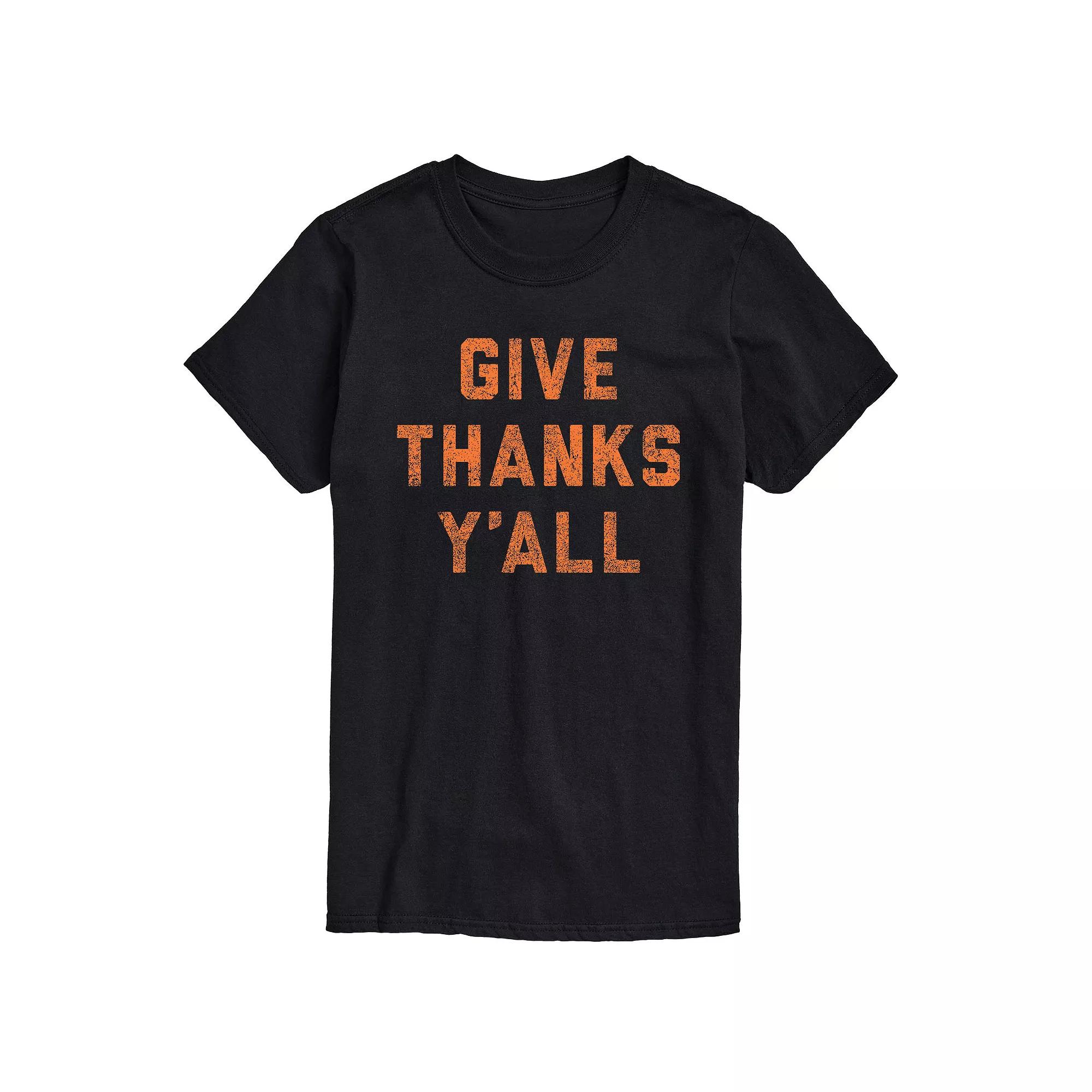 Big & Tall Give Thanks Yall Tee, Men's,  Product Image