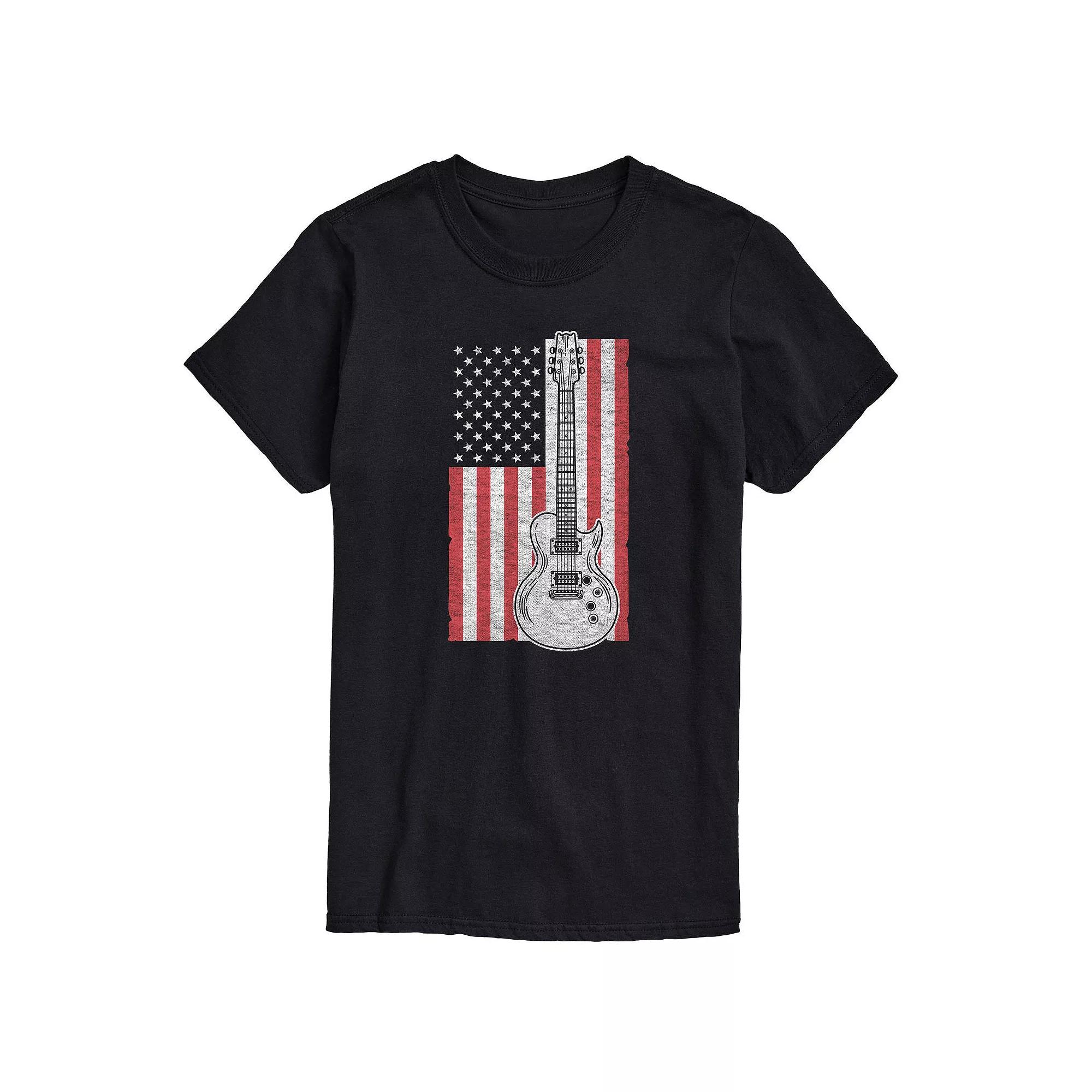 Men's USA Flag Guitar Graphic Tee,  Product Image