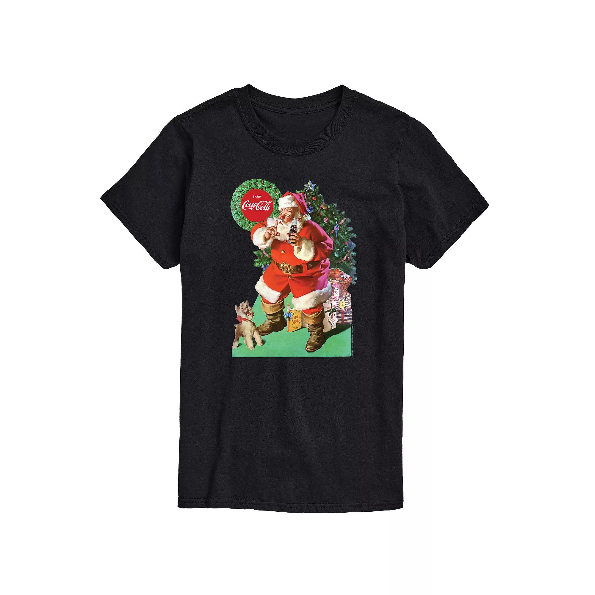 Men's CocaCola Vintage Santa With Dog Tee,  Product Image