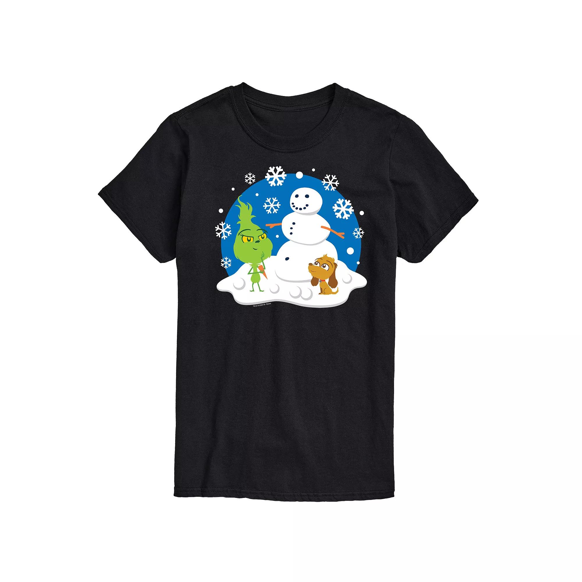 Big & Tall Dr. Seuss The Grinch Building Snowman Graphic Tee, Men's,  Product Image