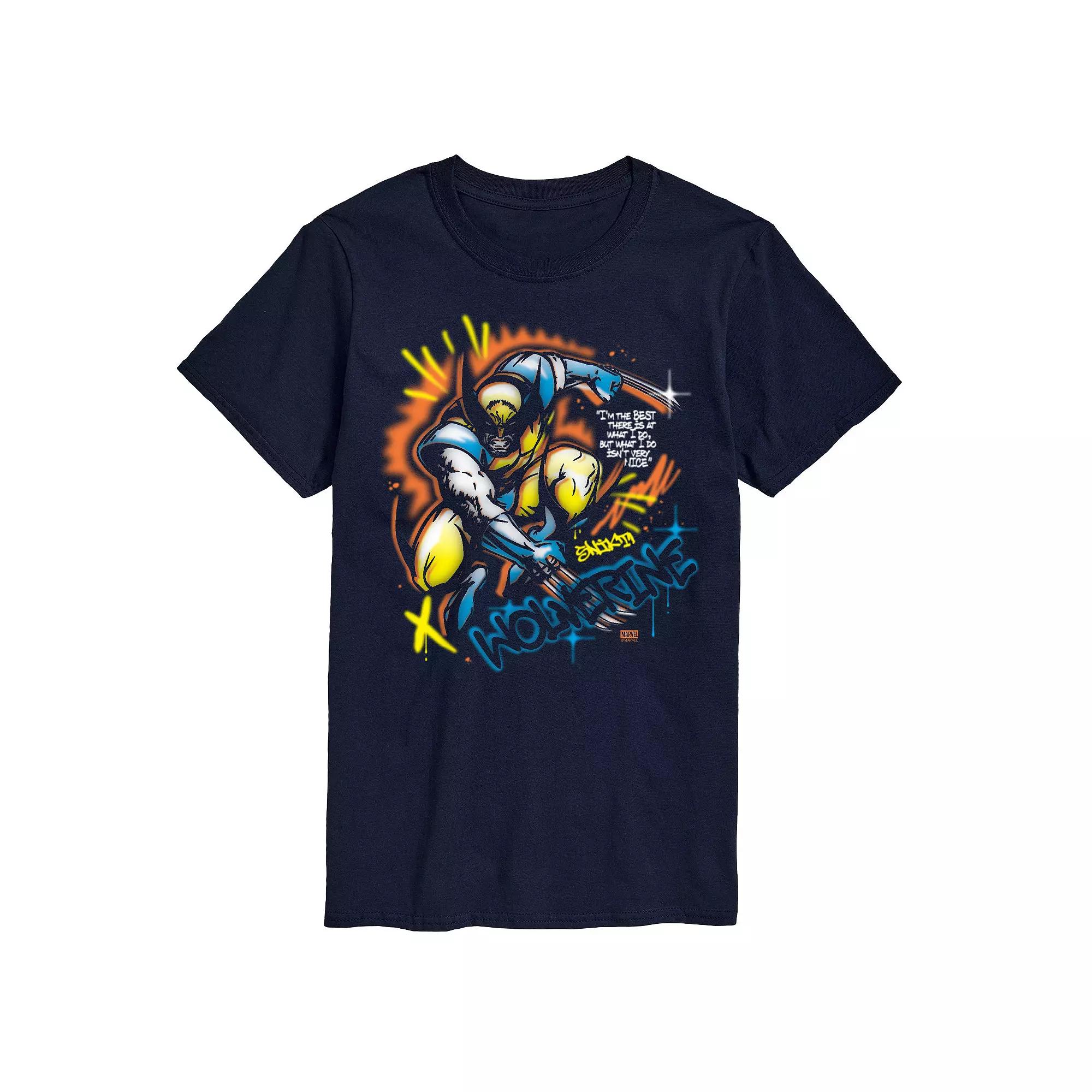 Big & Tall Marvel Wolverine Airbrush Graphic Tee, Men's,  Product Image