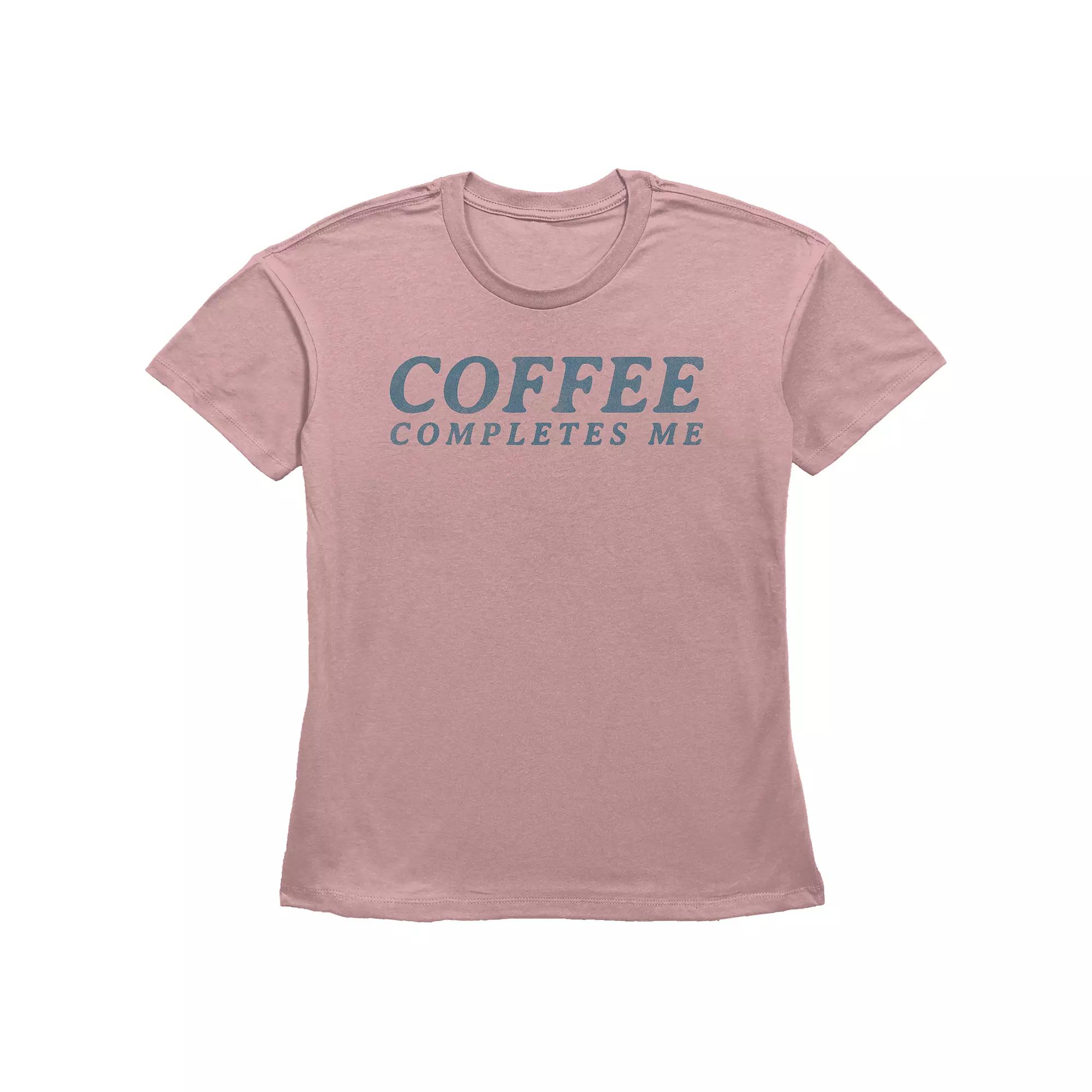 Women's Fifth Sun "Coffee Completes Me" Short Sleeve Graphic Tee, Girl's, Size: Medium, Desert Pink Product Image