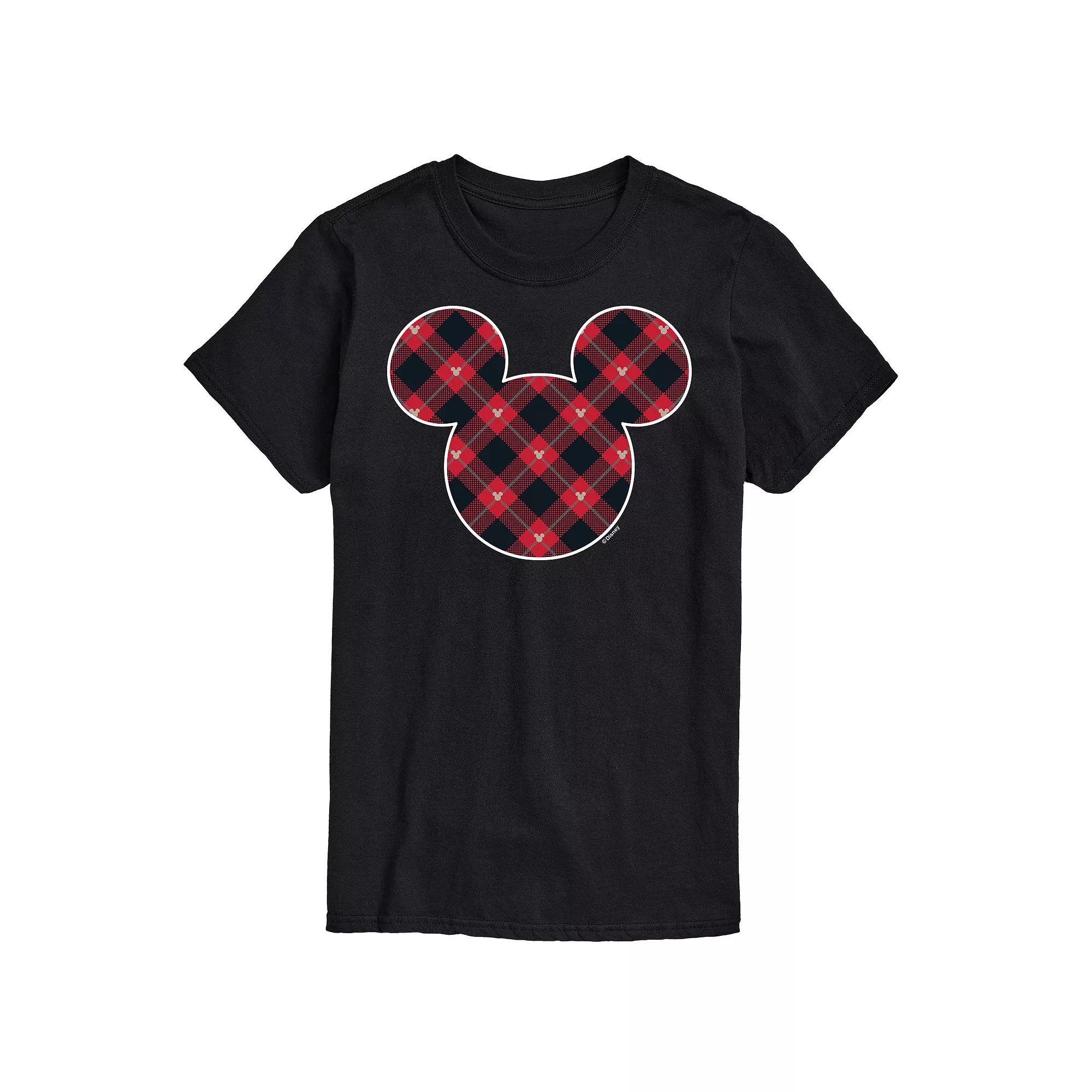 Disney's Mickey Mouse Men's Silhouette Plaid Fill Graphic Tee,  Product Image