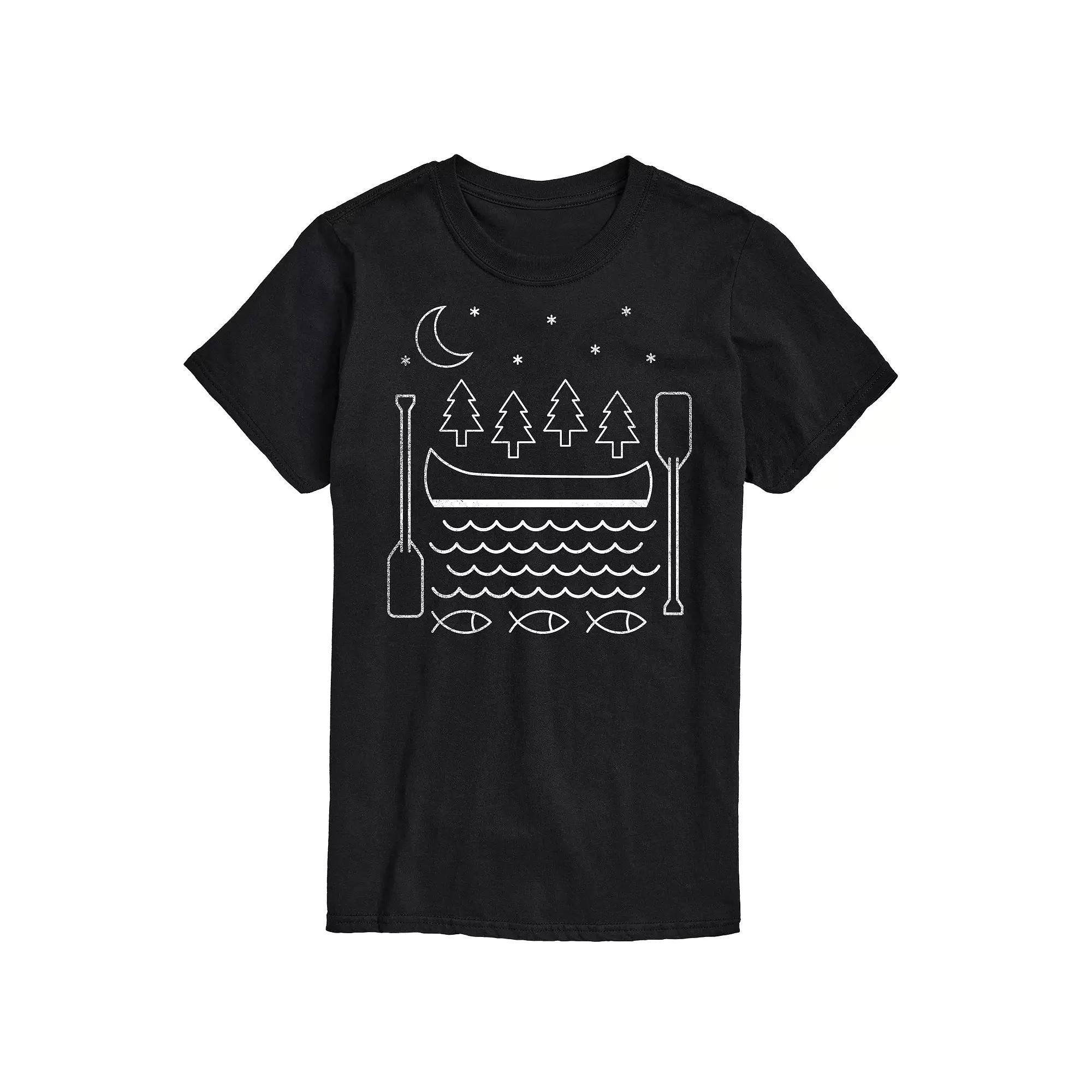 Big & Tall Canoe Line Art Tee, Men's,  Product Image