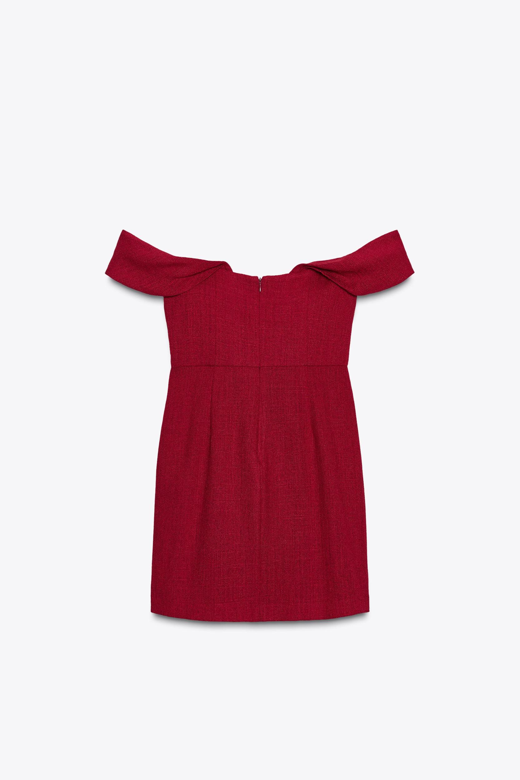 OFF-THE-SHOULDER DROP SLEEVE MINI DRESS Product Image