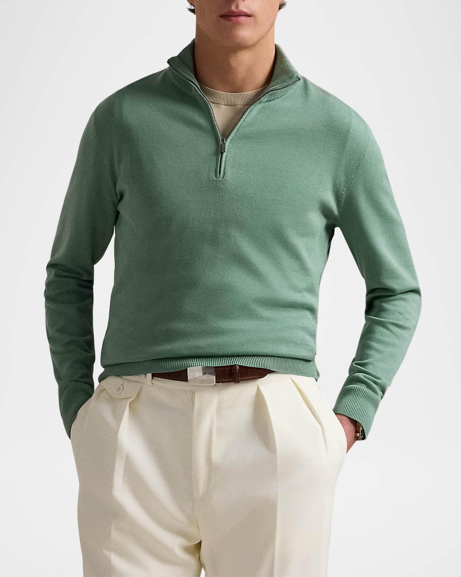 Mens Cotton Quarter-Zip Sweater Product Image
