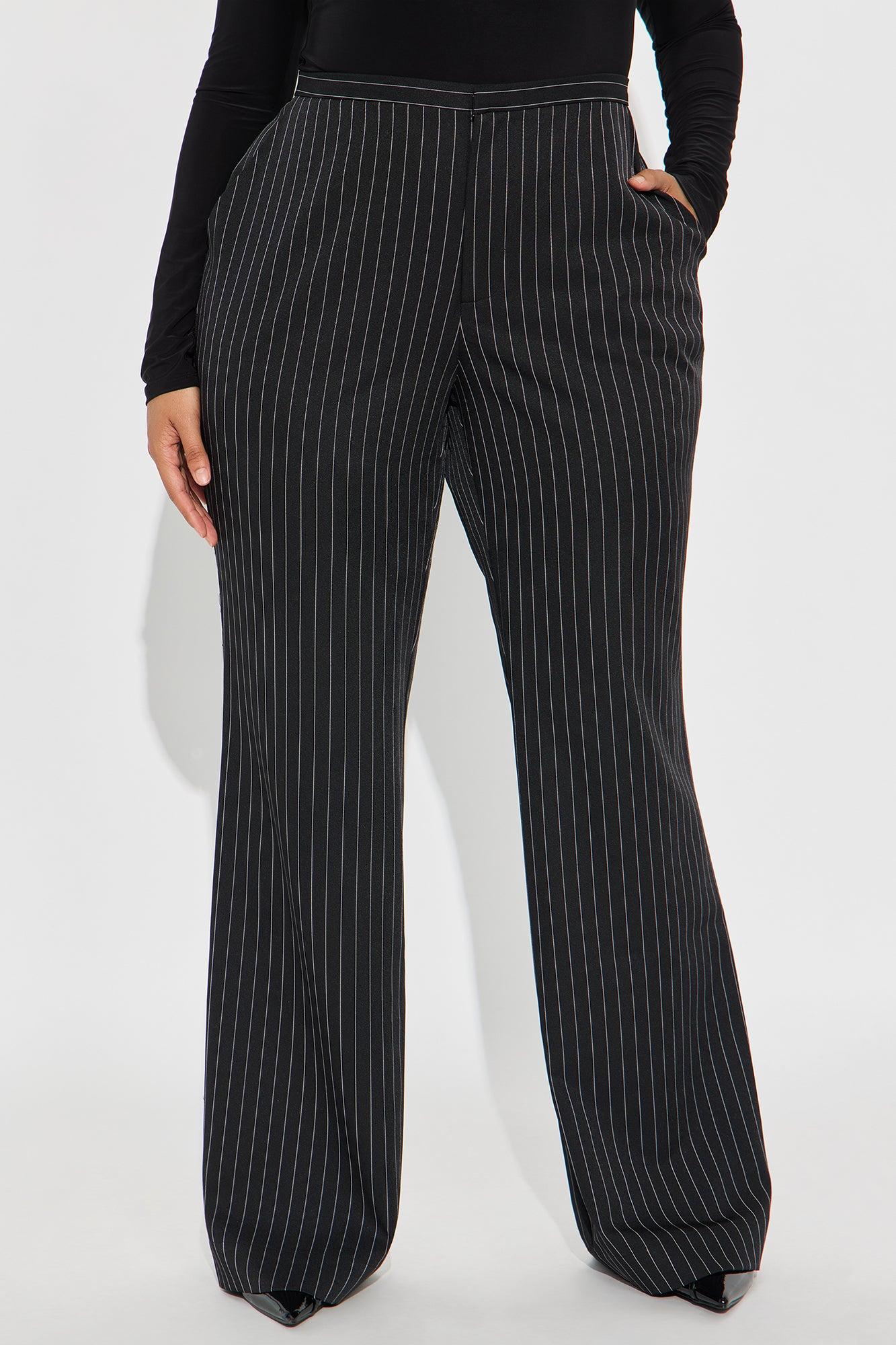Madalyn Pinstripe Wide Leg Pant - Black Female Product Image
