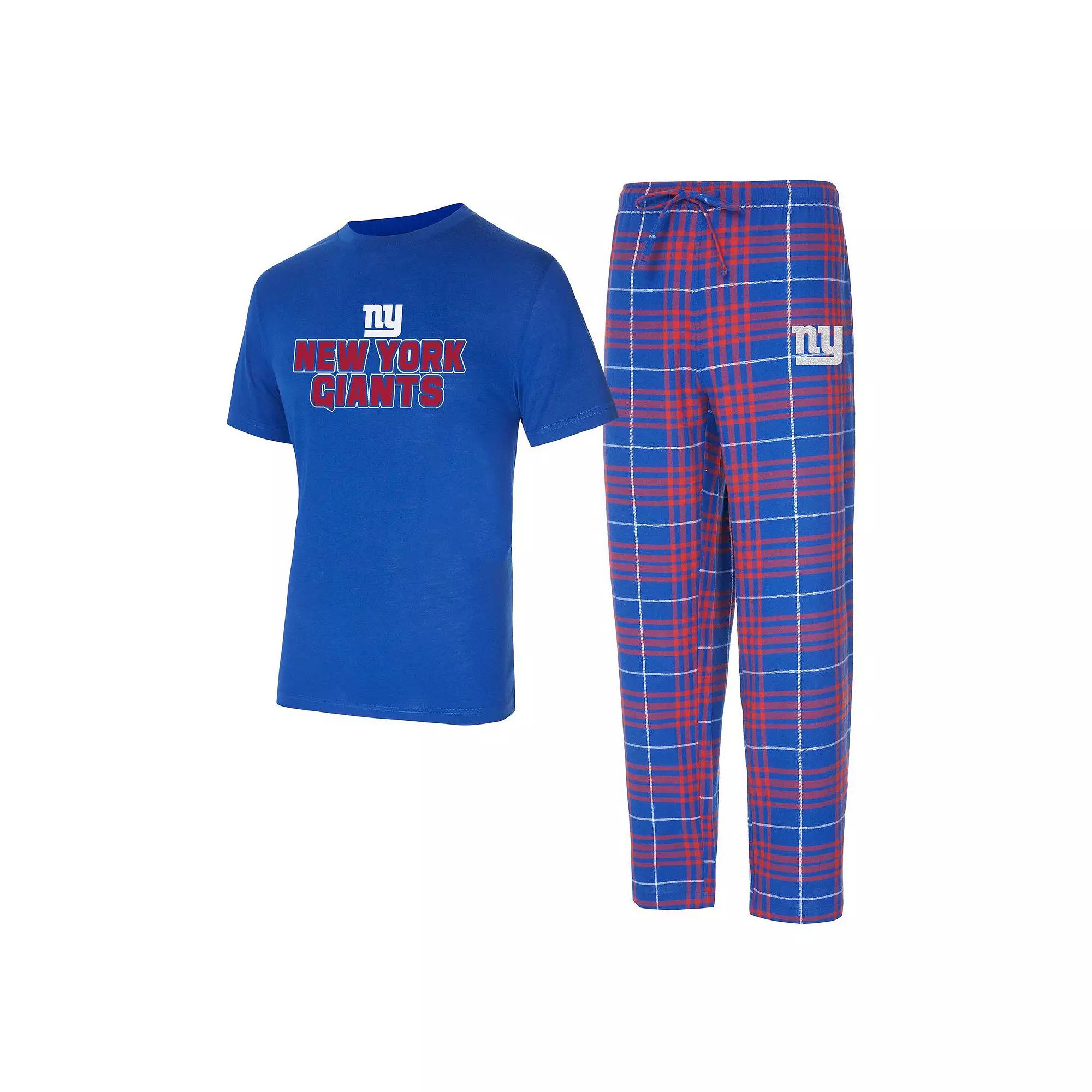 Men's Concepts Sport  Royal/Red New York Giants Vector T-Shirt & Flannel Pants Sleep Set, Size: 3XL, Blue Product Image