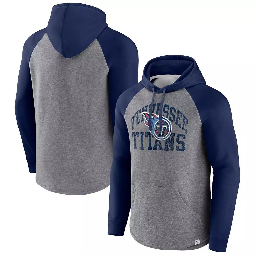 Men's Fanatics Branded Heather Gray Tennessee Titans Favorite Arch Raglan Pullover Hoodie, Size: Large, Grey Product Image