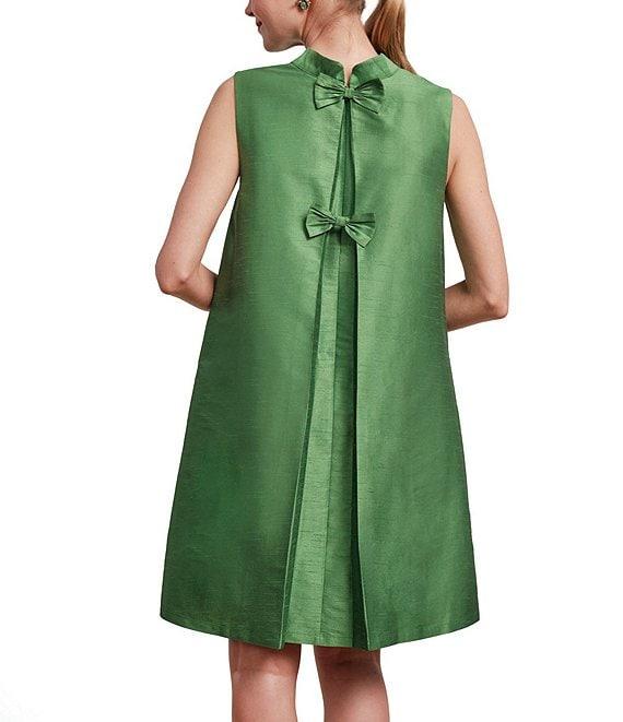 FRANCES VALENTINE Diplomat Dupioni Mock Neck Sleeveless Dress Product Image