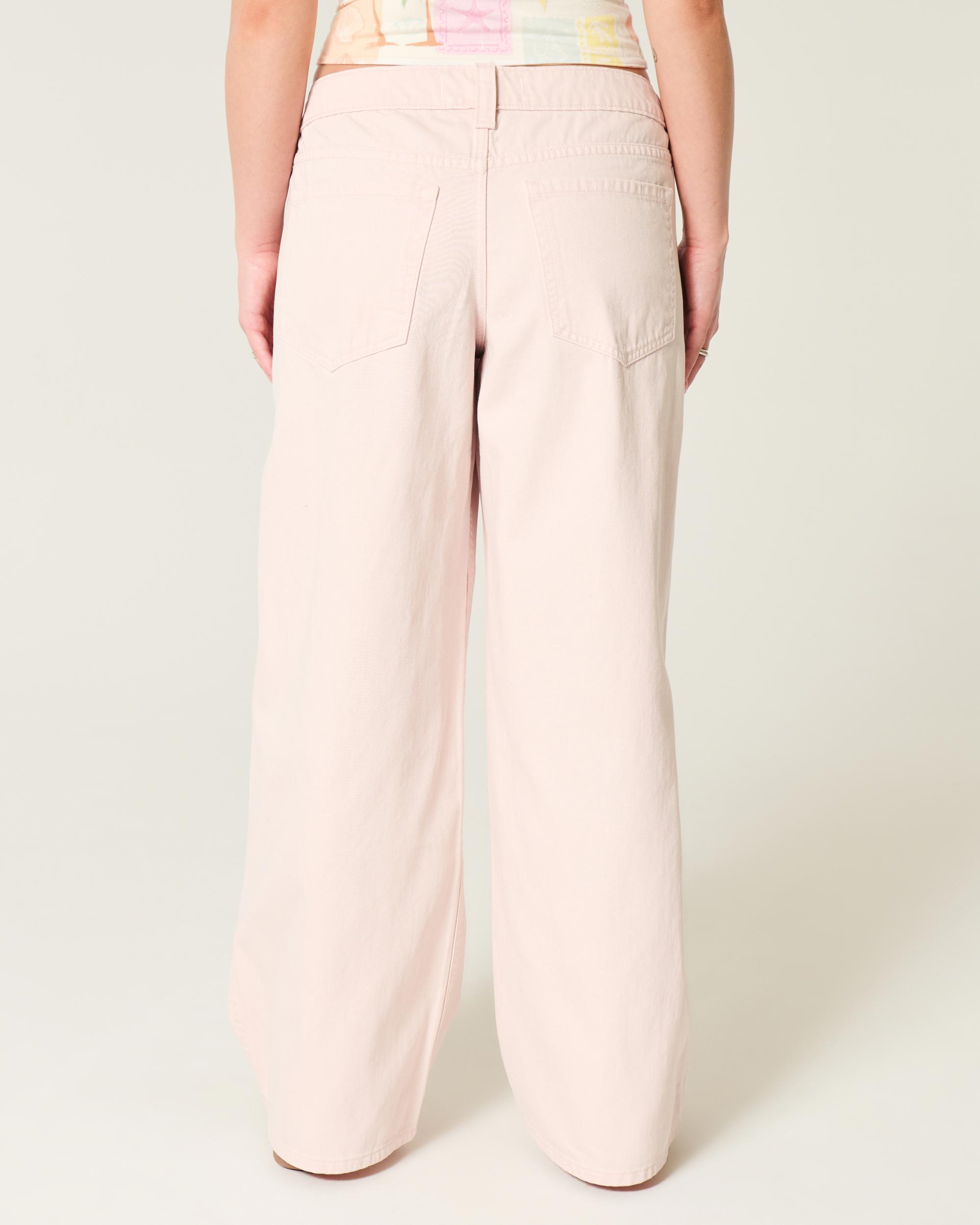 Low-Rise Pink Super Baggy Jeans Product Image