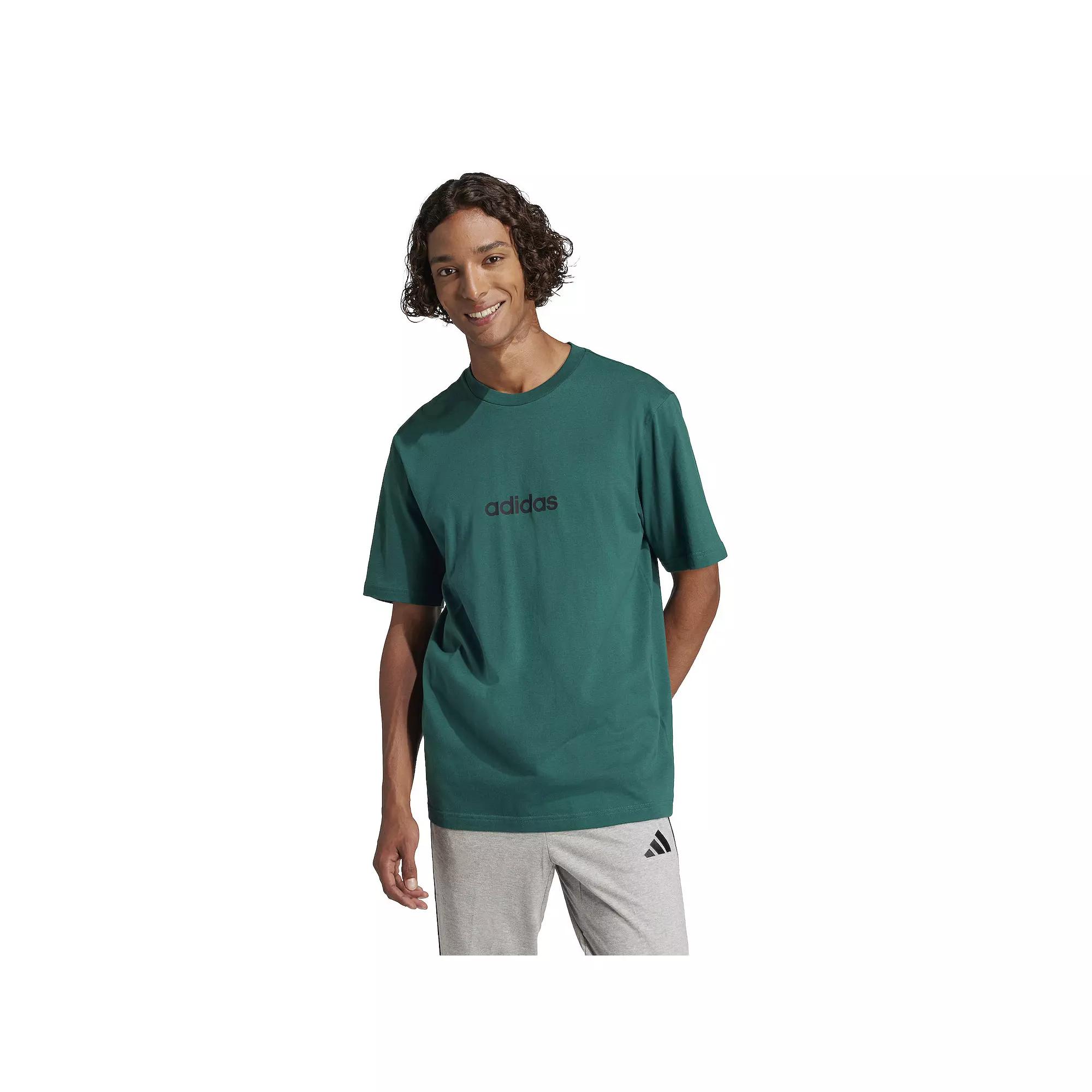 Men's adidas Essentials Single Jersey Sportswear T-Shirt, Size: Medium, Collegiate Green Product Image