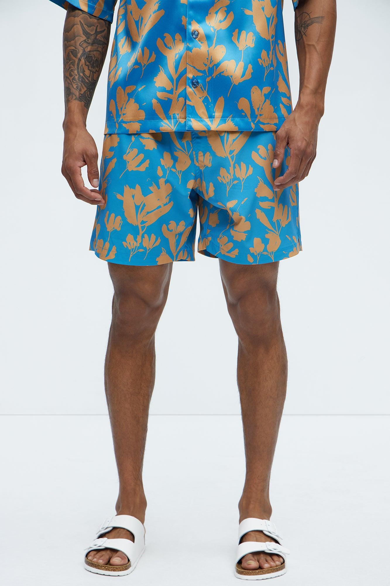 Bloom Off Swim Trunk - Blue/combo Product Image