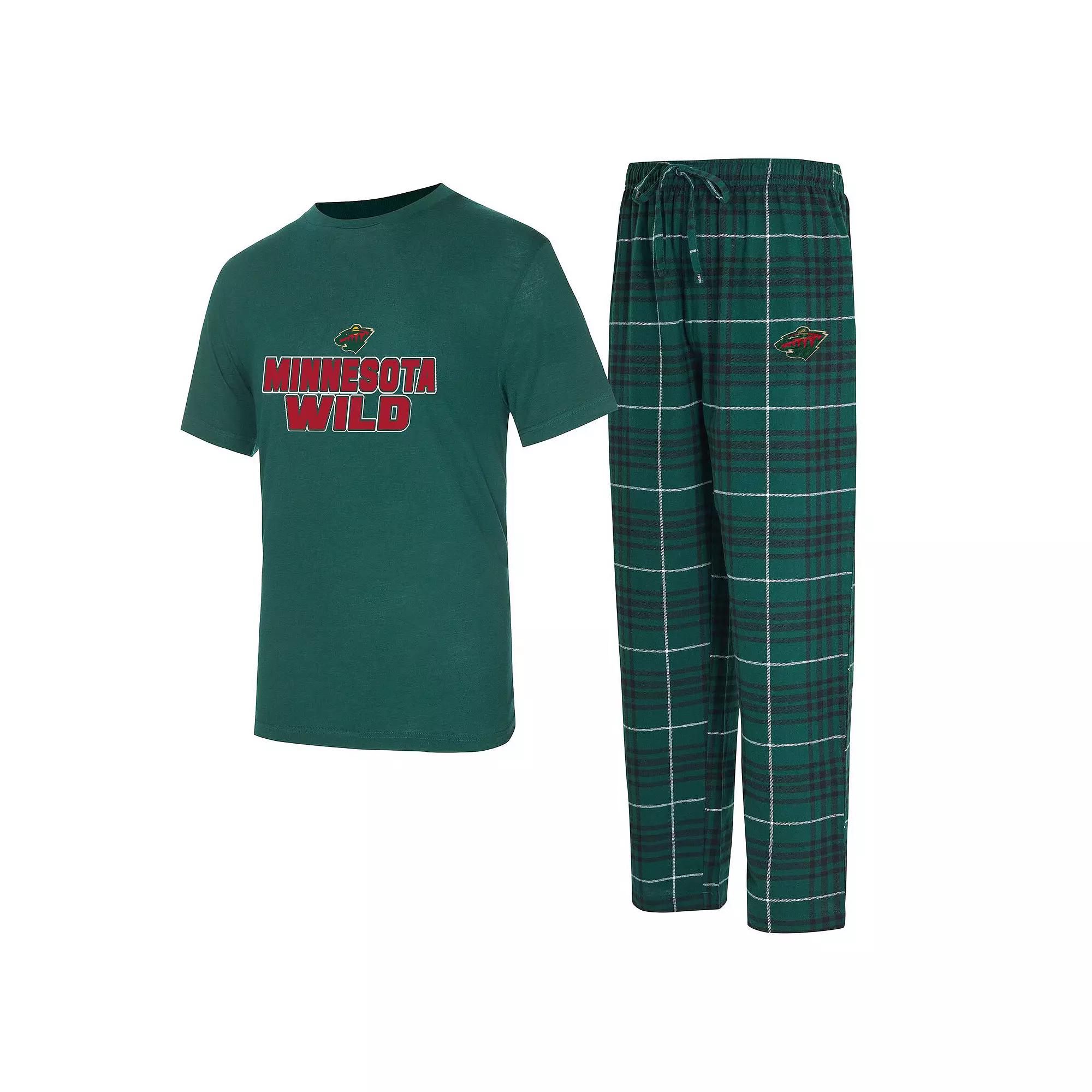 Men's Concepts Sport Minnesota Wild Vector T-Shirt & Pants Sleep Set,  Product Image