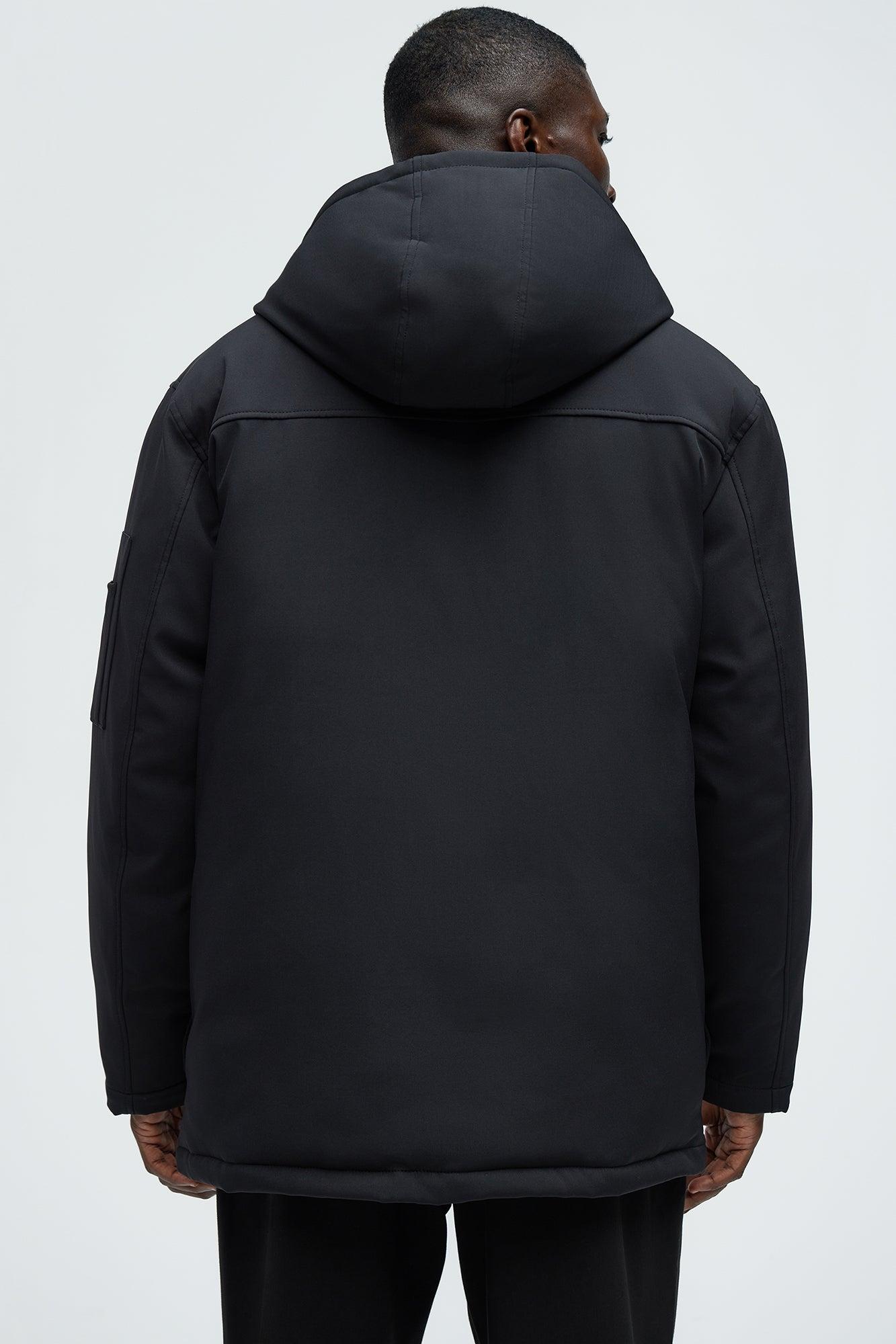 Better Days Padded Hooded Long Coat - Black Product Image