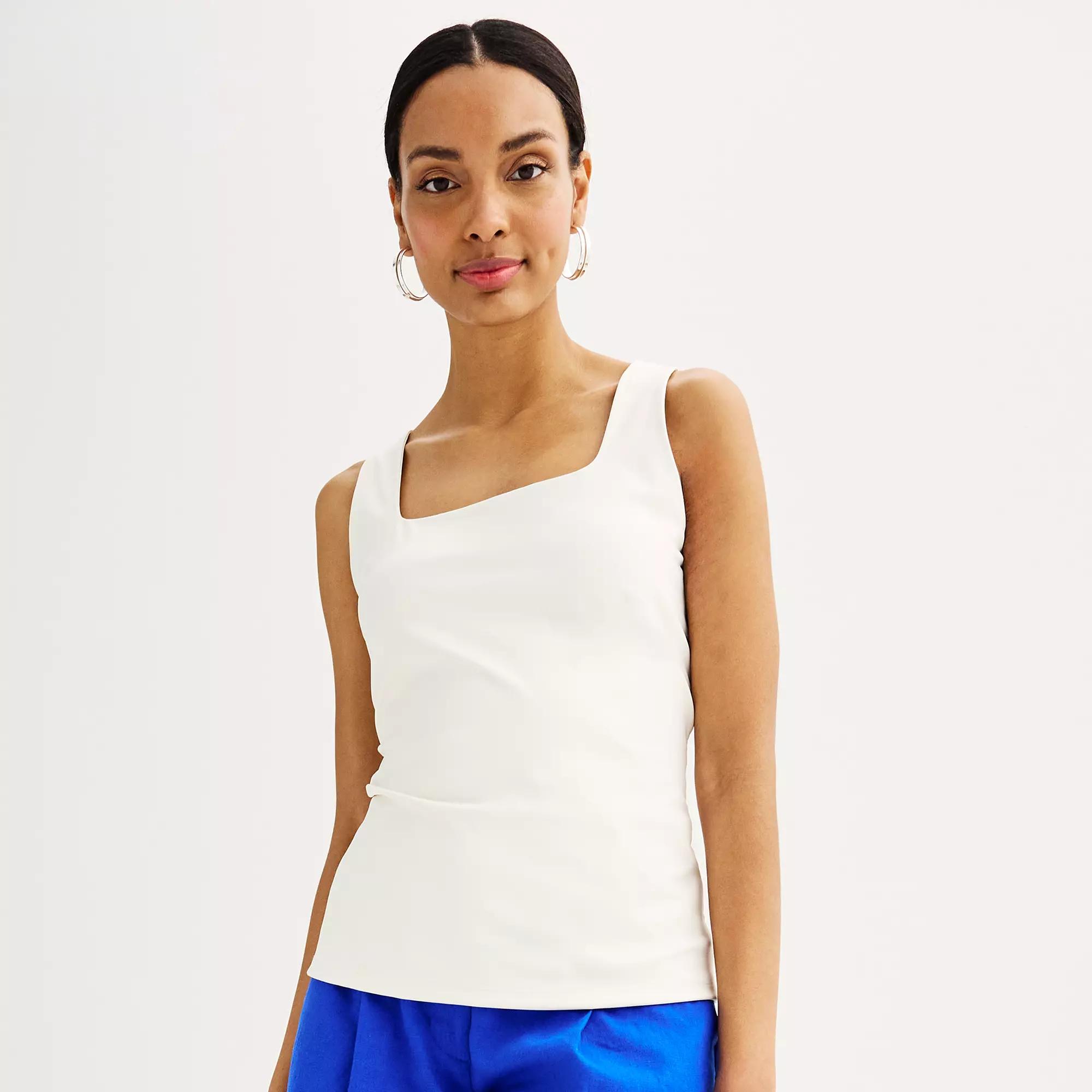 Women's Nine West Sculpt Squareneck Tank Top,  Product Image