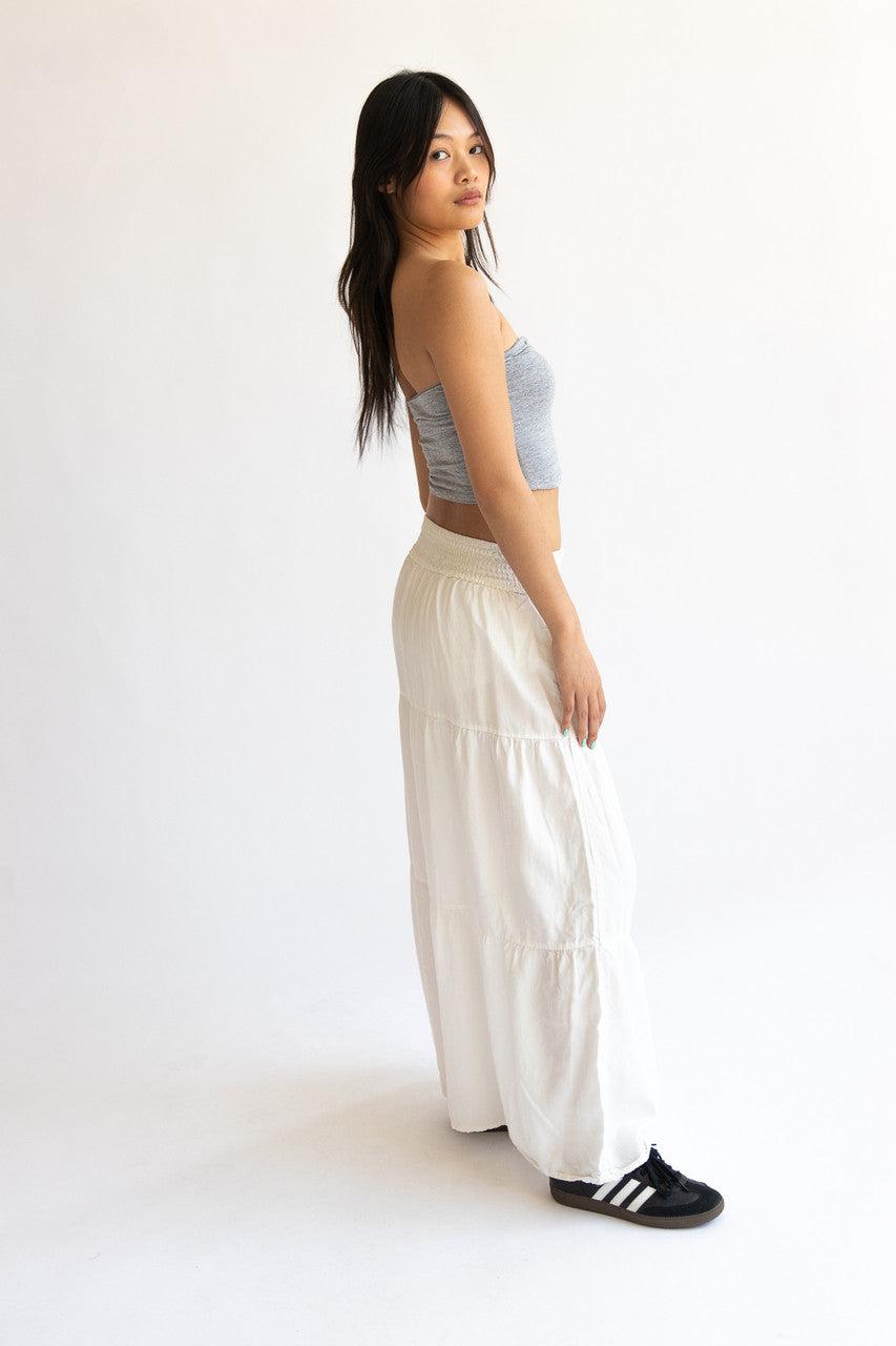 Smocked Waist Tiered Maxi Skirt Product Image
