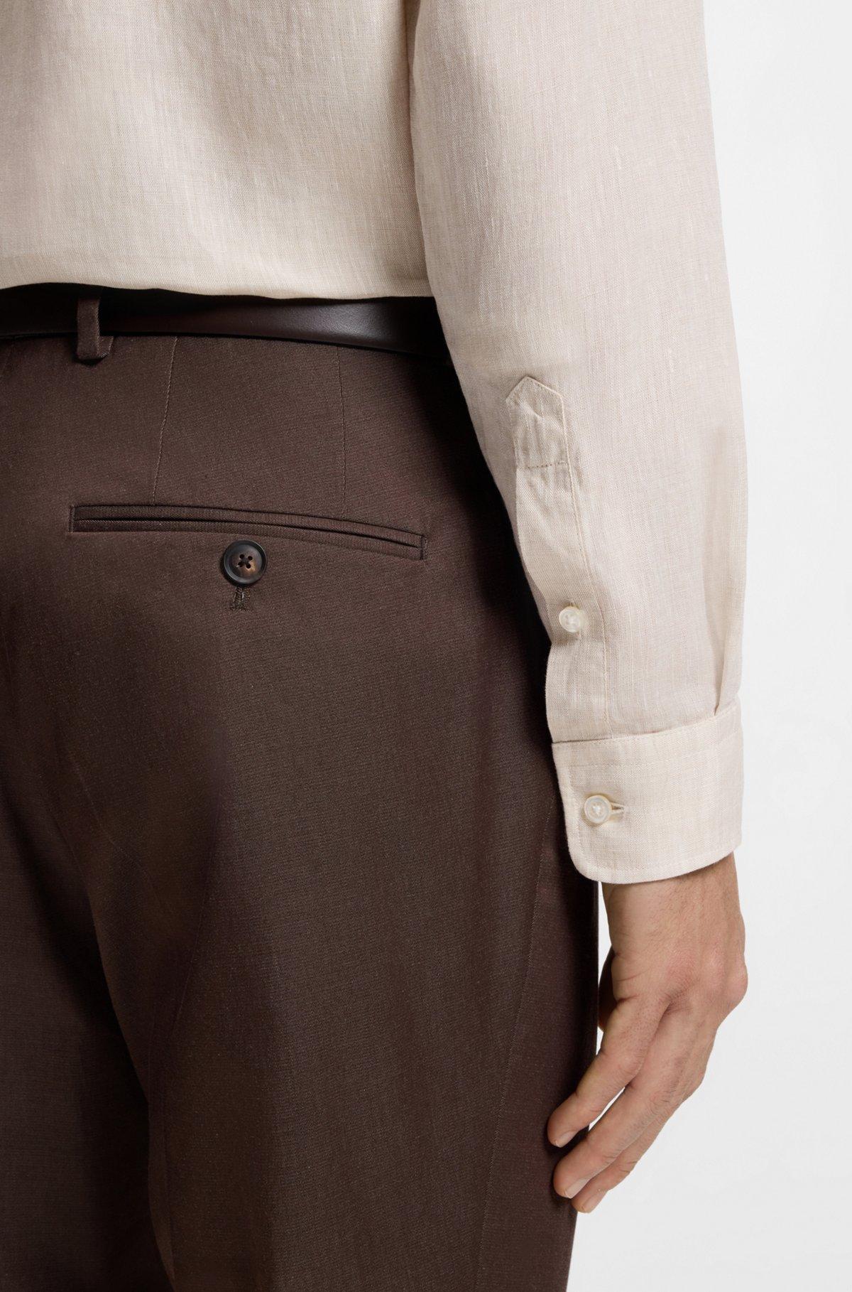 Regular-fit shirt in washed linen Product Image