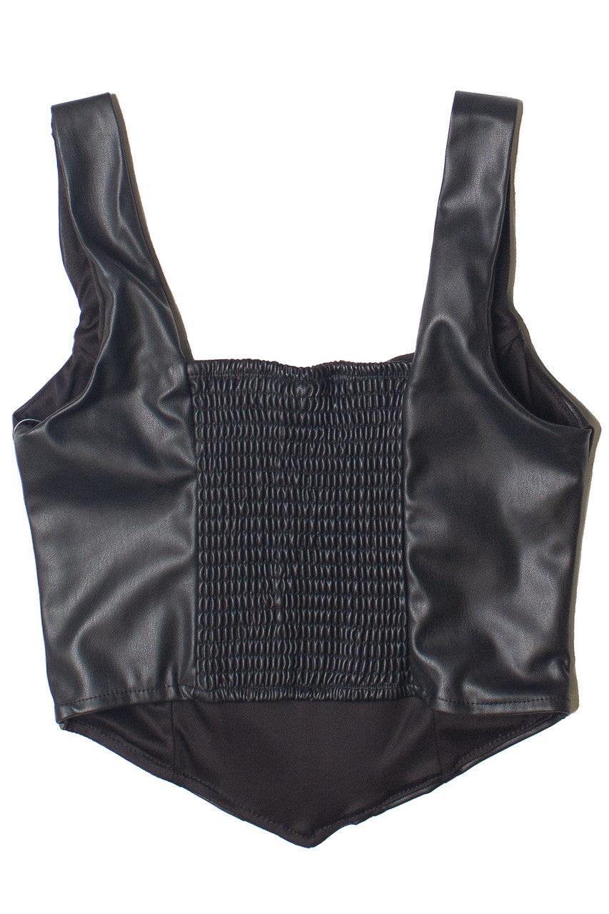 Pleather Corset Tank Top Product Image