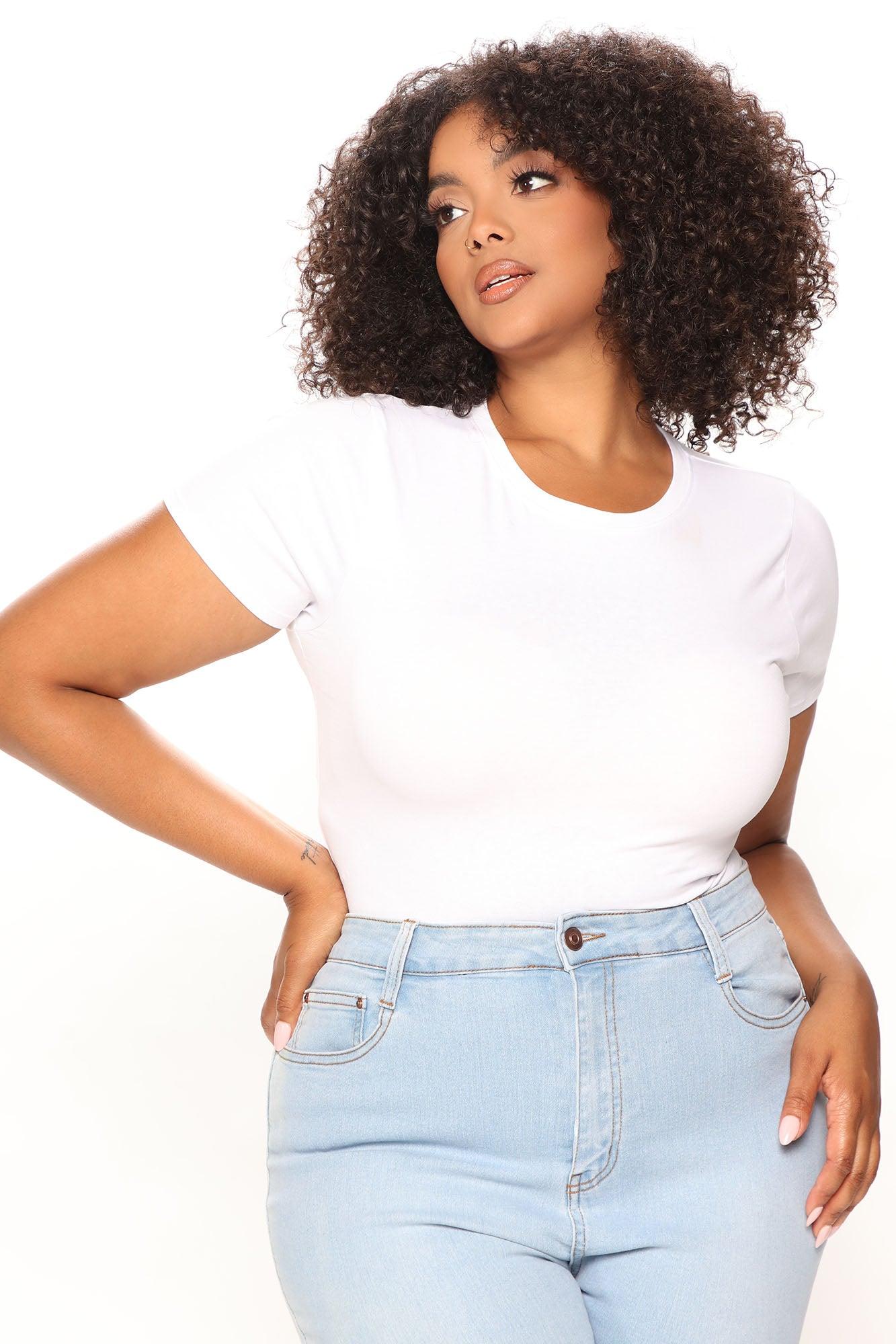 Leanne Crew Neck Bodysuit - White Product Image