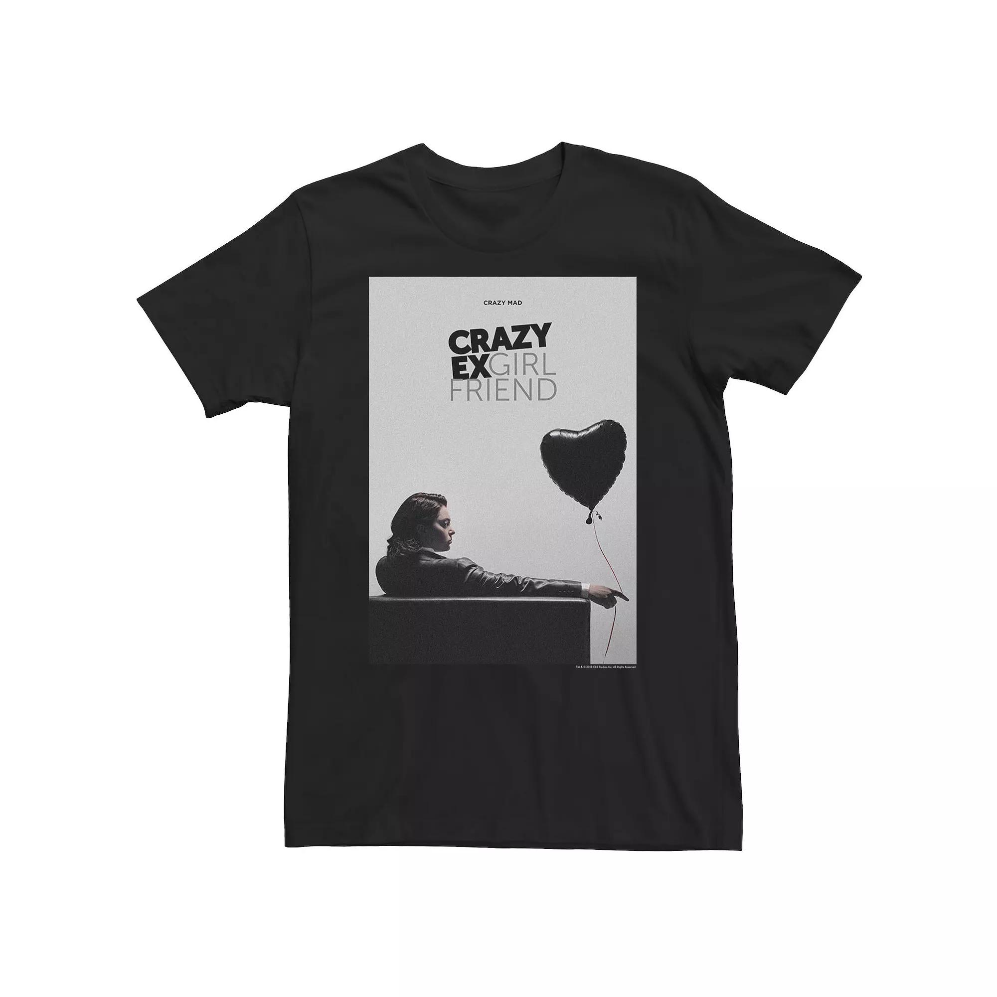 Big & Tall Crazy Ex Girlfriend Black Balloon Poster Tee, Men's,  Product Image