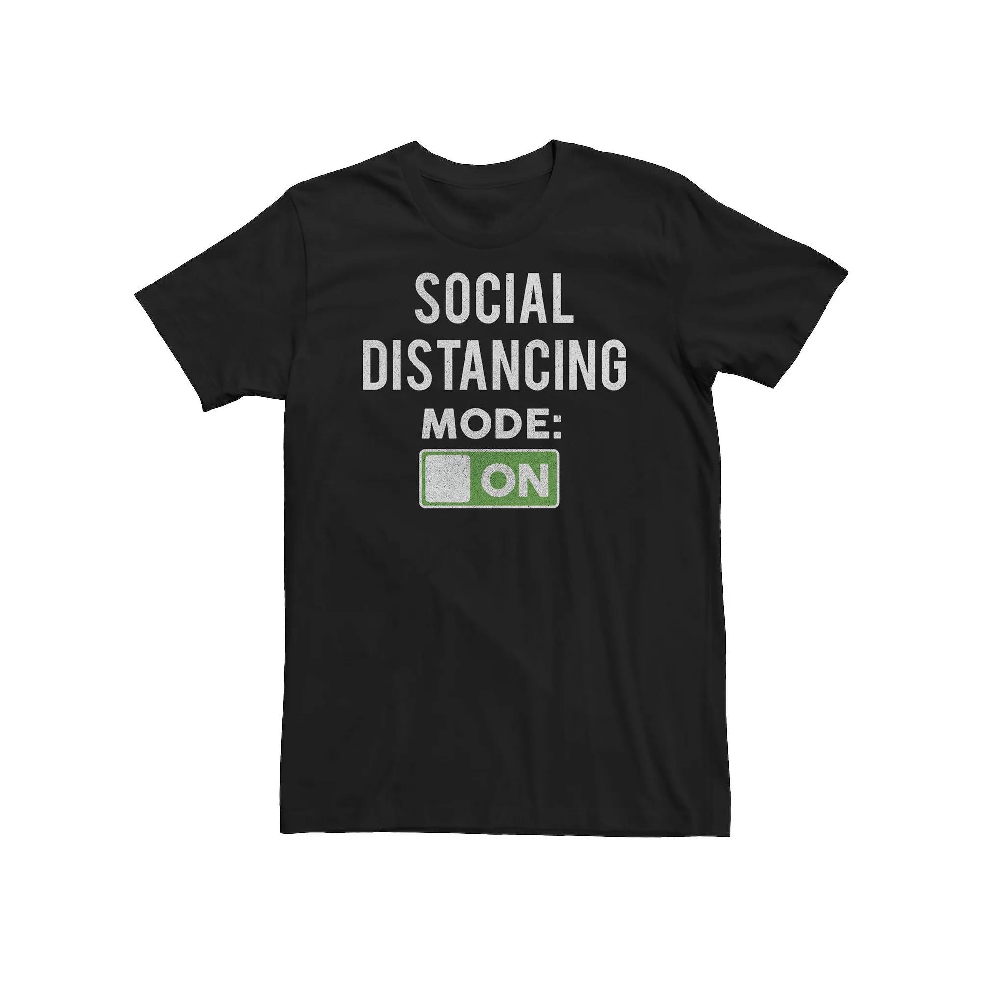Big & Tall Social Distancing Mode On Graphic Tee, Men's,  Product Image
