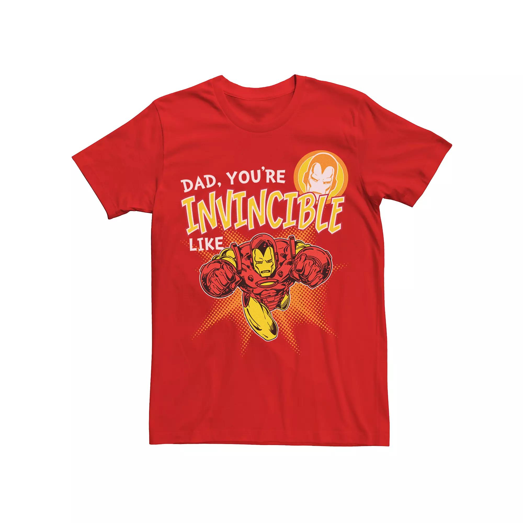 Men's Marvel Iron Man Invincible Like Dad Tee,  Product Image