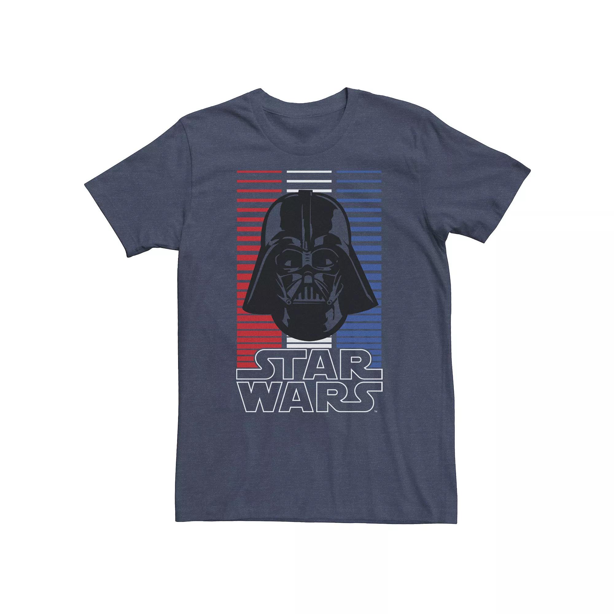 Big & Tall Star Wars Darth Vader Red, White & Blue Stripes Tee, Men's,  Product Image