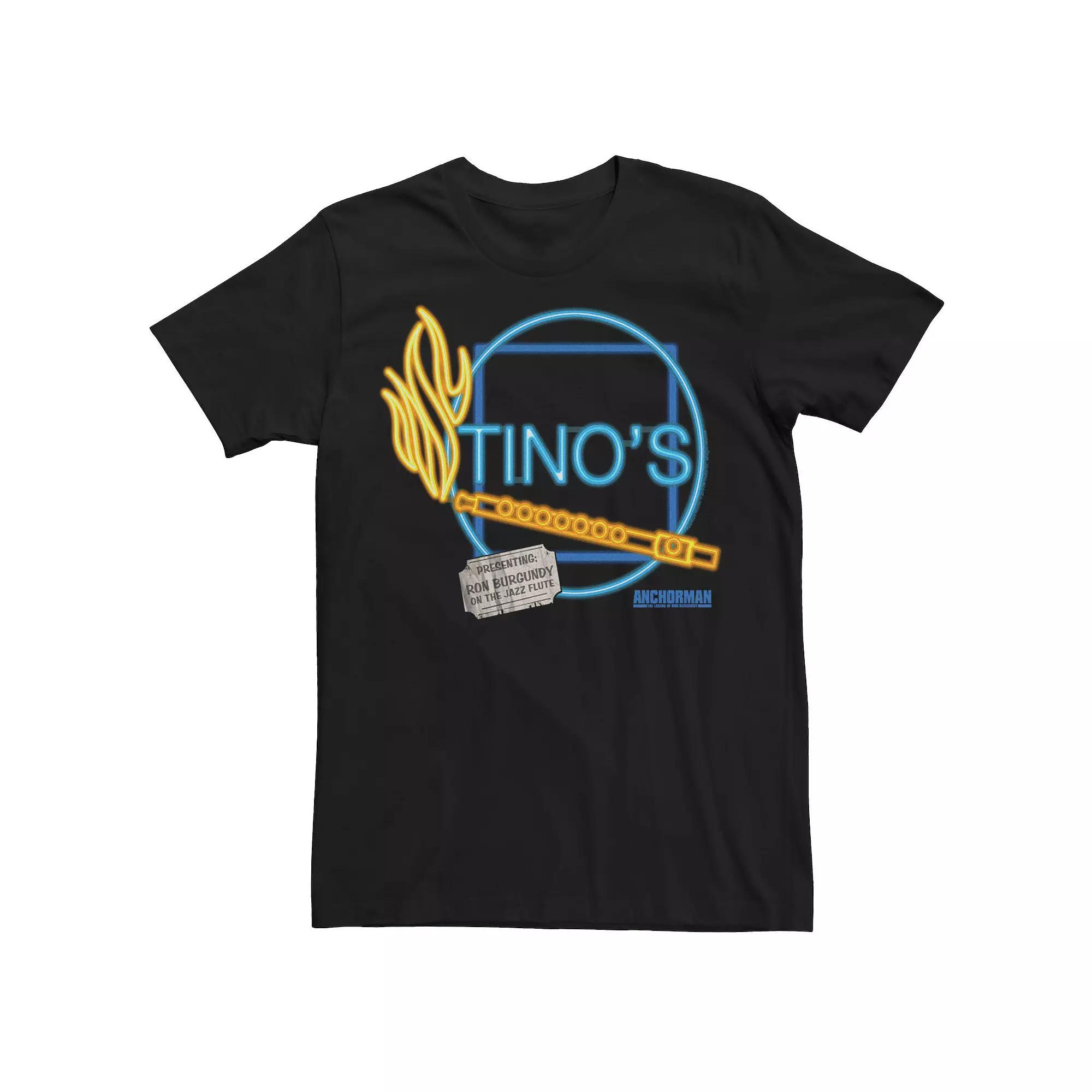 Men's Anchorman Tino's Presenting Ron Burgundy On Jazz Flute Tee,  Product Image