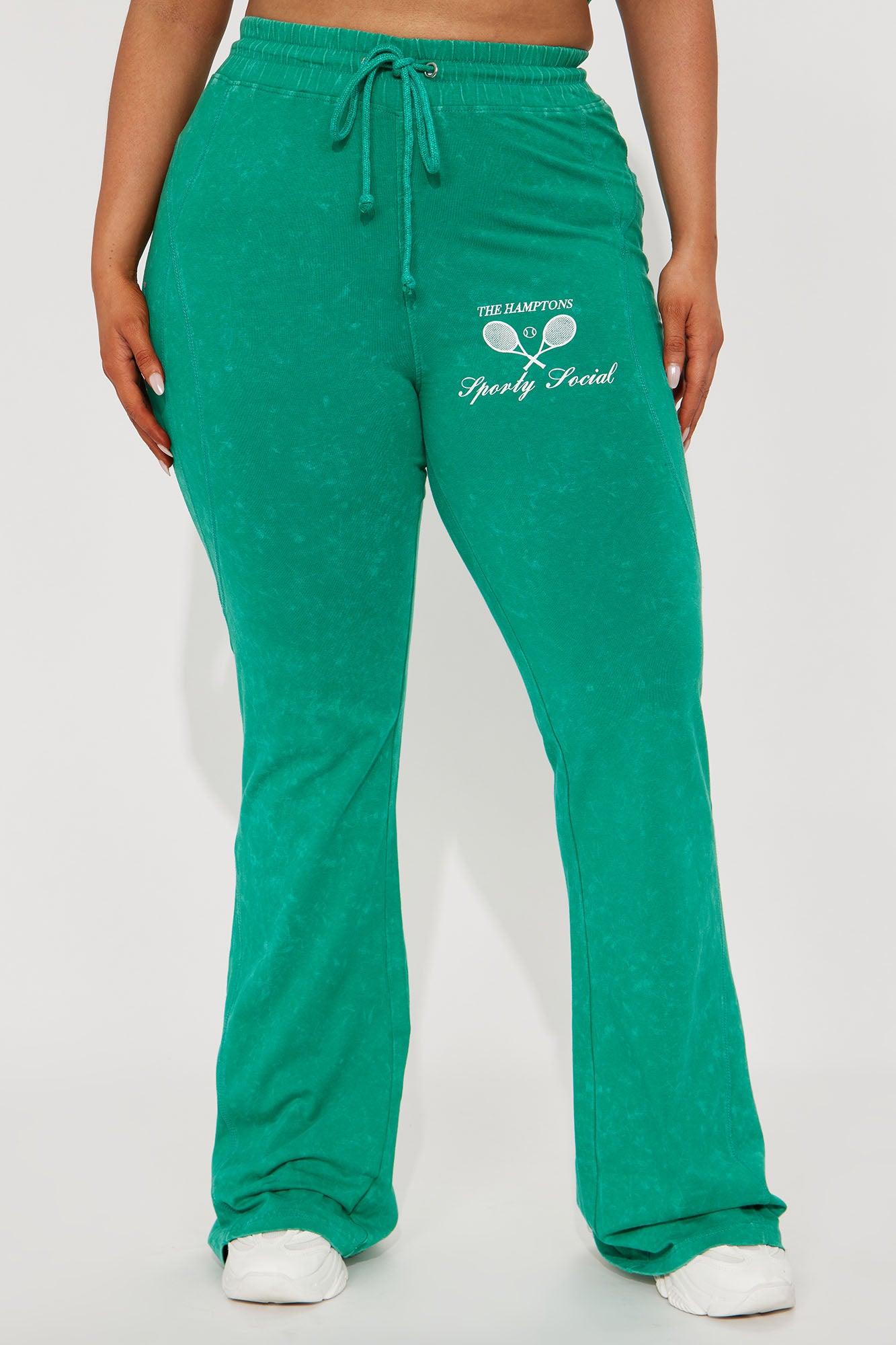 The Hamptons Sporty Flared Pant - Green Product Image
