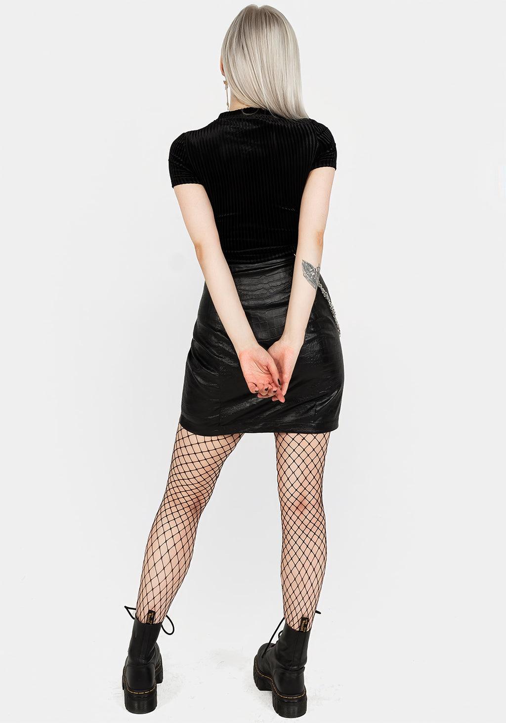 Rosaline Velour Rib Crop Top Product Image