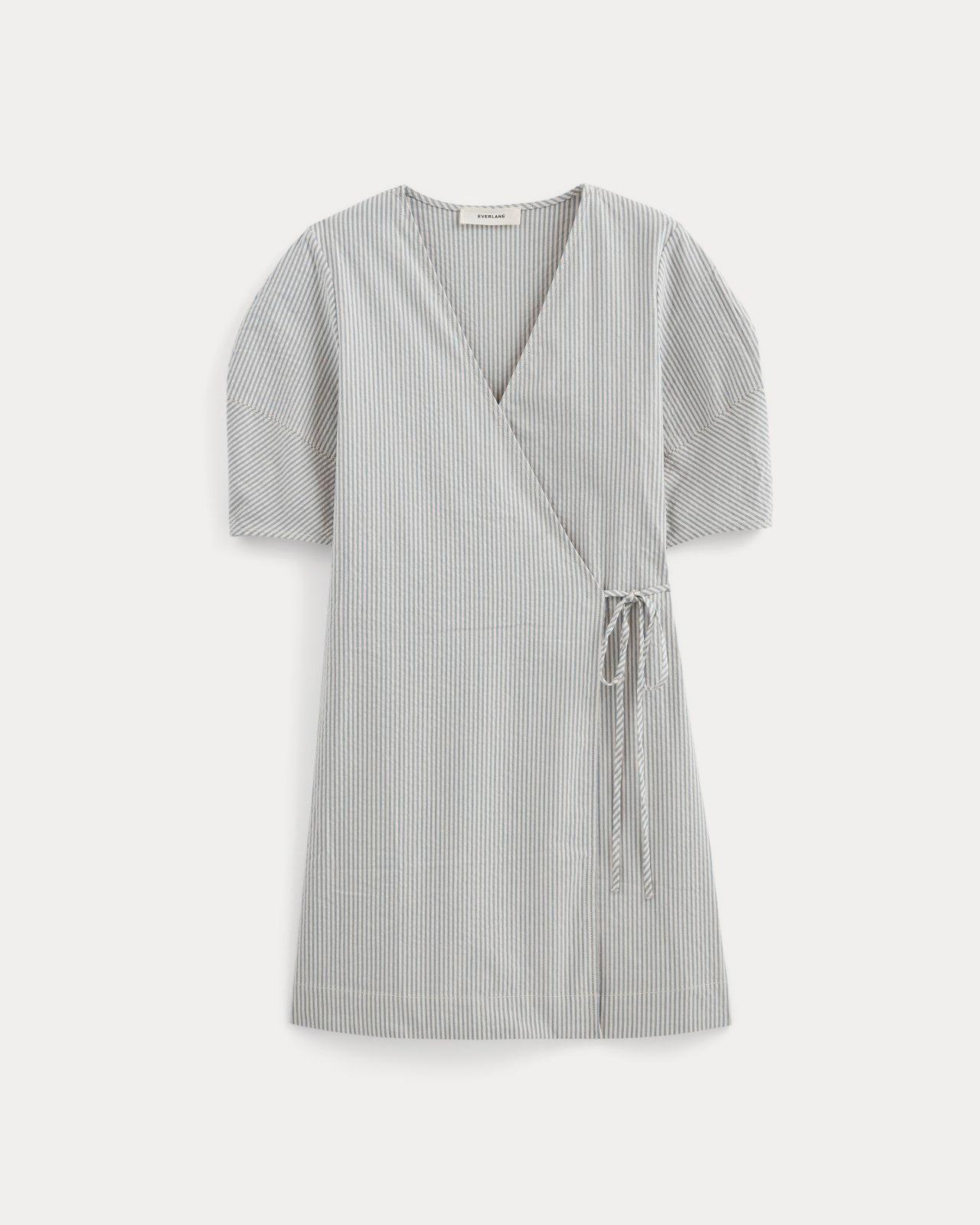 The Seersucker Mini Wrap Dress Product Image
