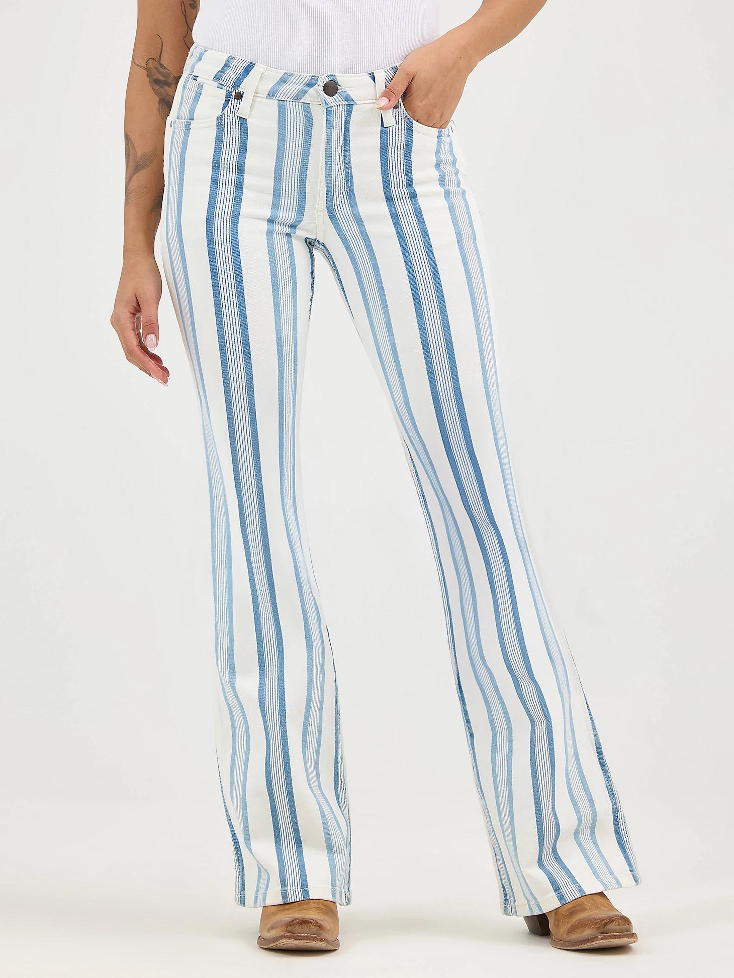 Women's Wrangler Retro® Striped Bailey High Rise Flare Jean in Gabby Product Image