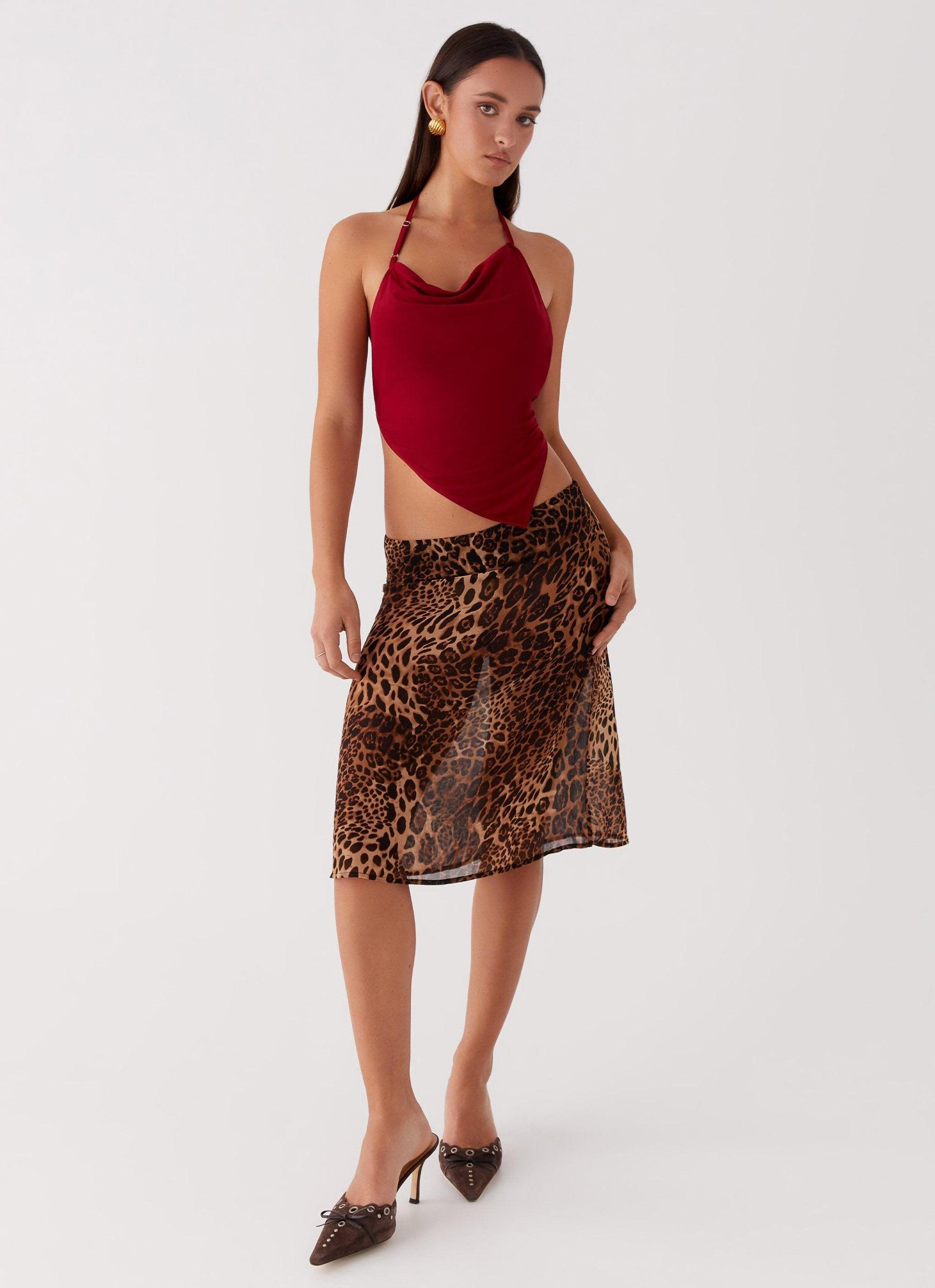 Caley Lee Asymmetric Top - Red Product Image