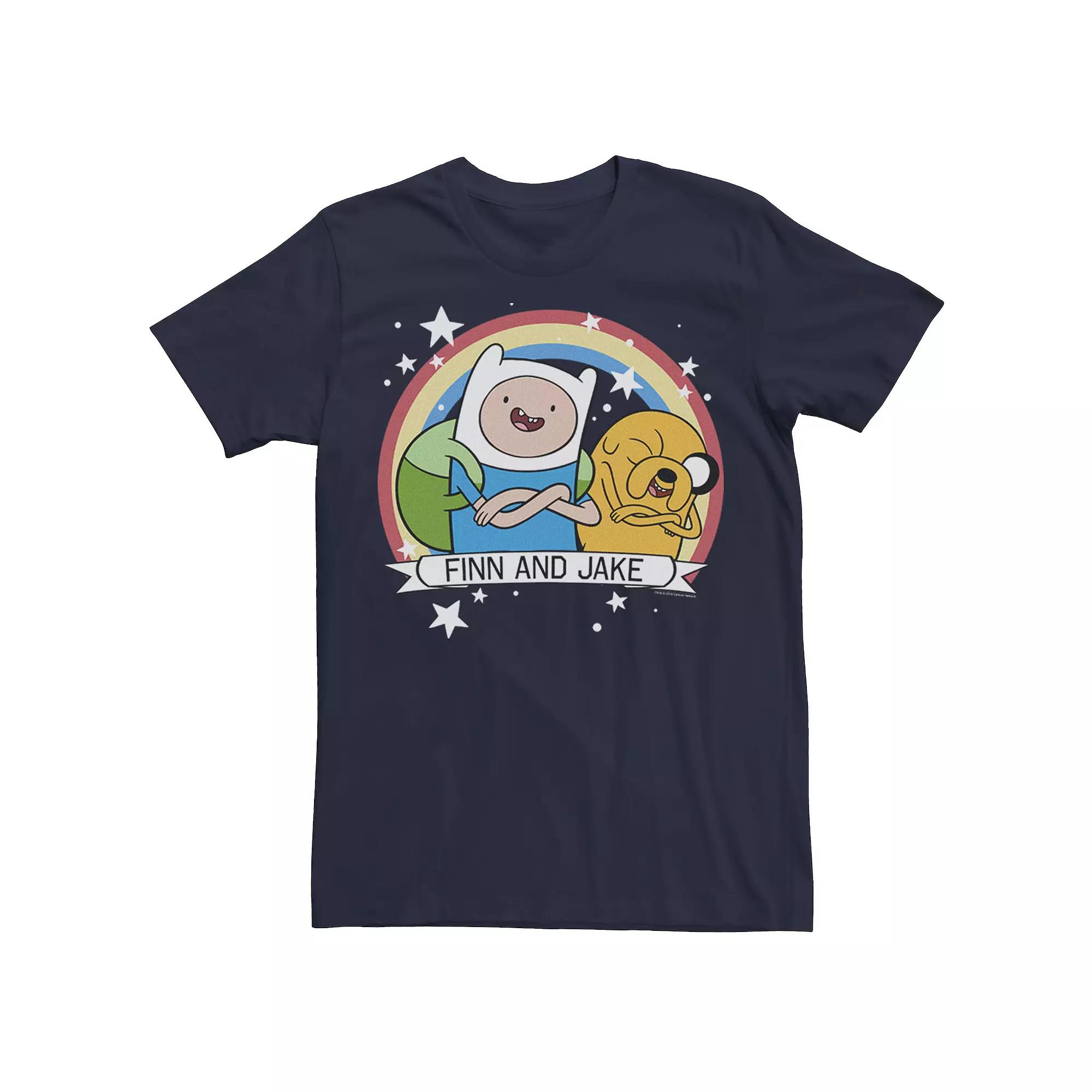 Men's CN Adventure Time Finn & Jake Rainbow Banner Tee,  Product Image