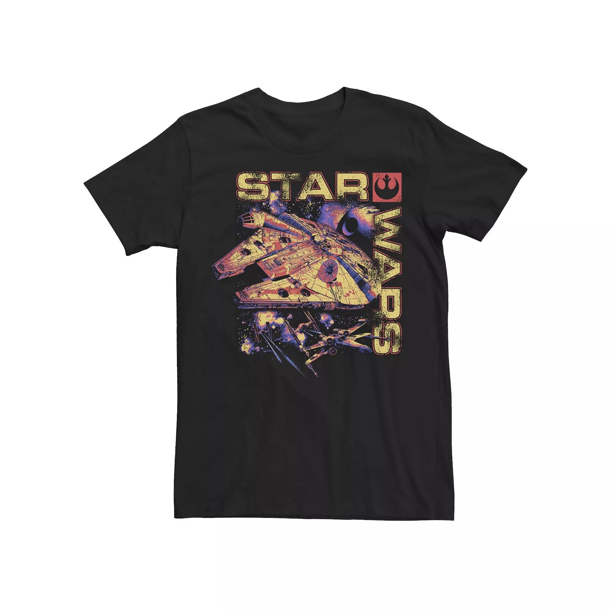 Men's Star Wars Color Falcon Graphic Tee, Size: Large, Black Product Image