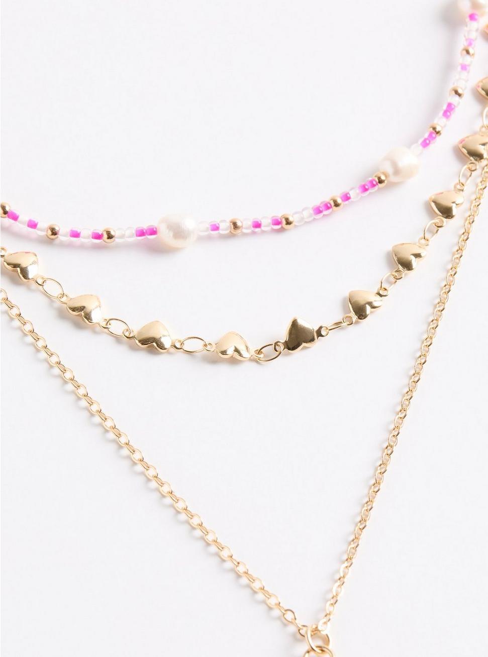 Pearl & Beaded Coin Layered Necklace Product Image
