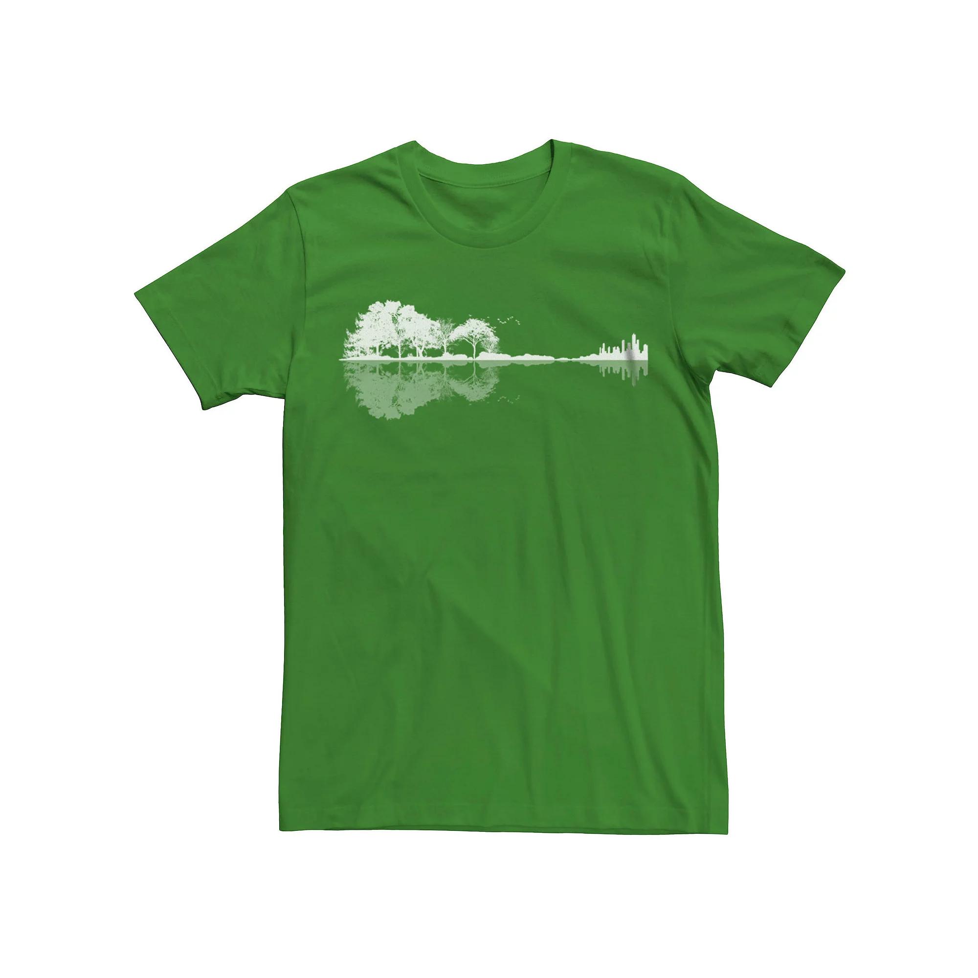 Men's Forest Guitar Reflection Graphic Tee,  Product Image