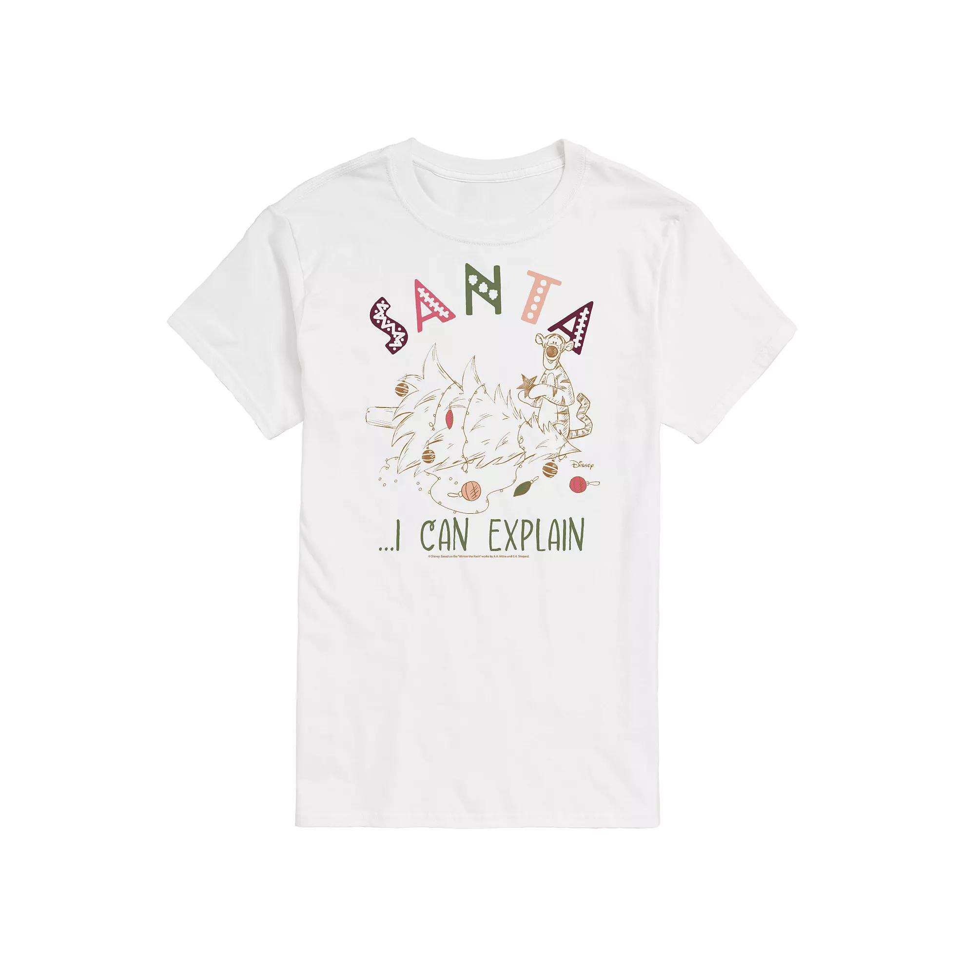 Disney's Winnie The Pooh Men's Santa I Can Explain Graphic Tee,  Product Image