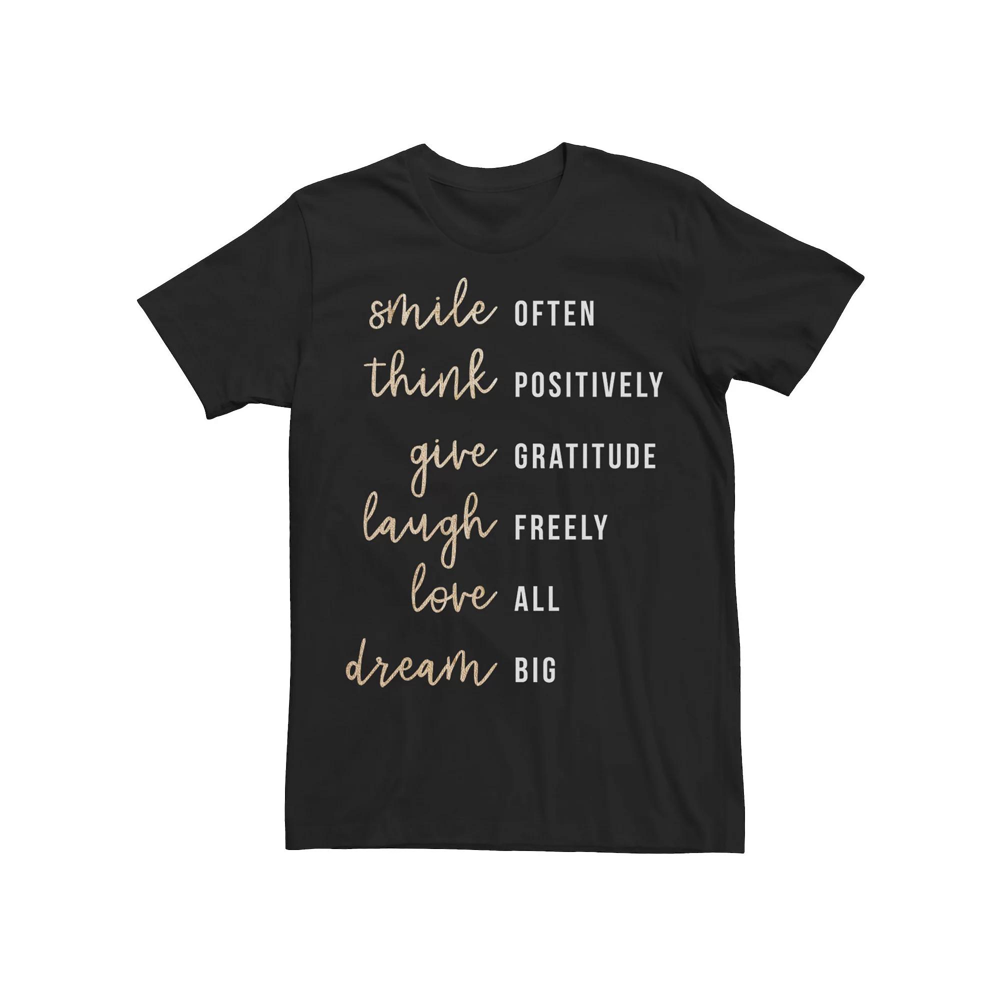 Men's Smile Often Laugh Freely Love All Dream Big List Tee,  Product Image
