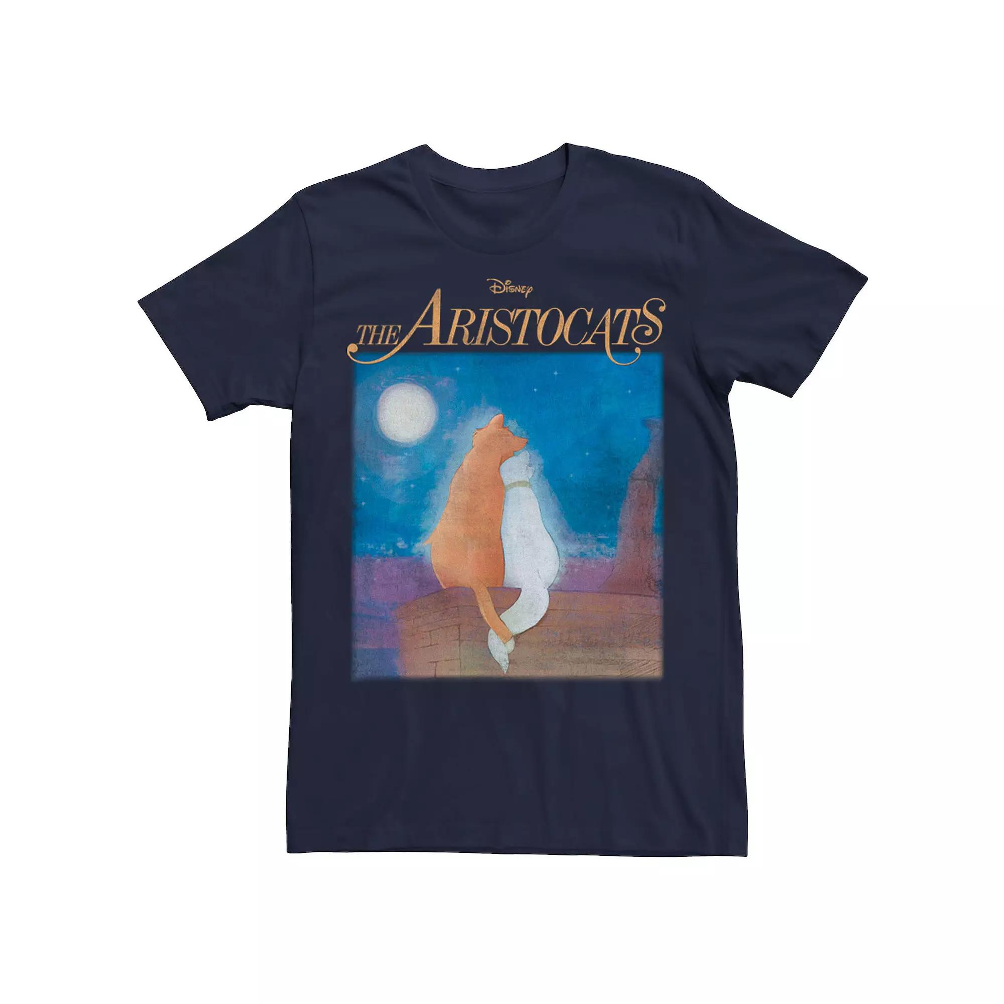 Disney's The Aristocats Men's Duchess & Thomas Night Sky Portrait Graphic Tee, Size: Medium, Blue Product Image