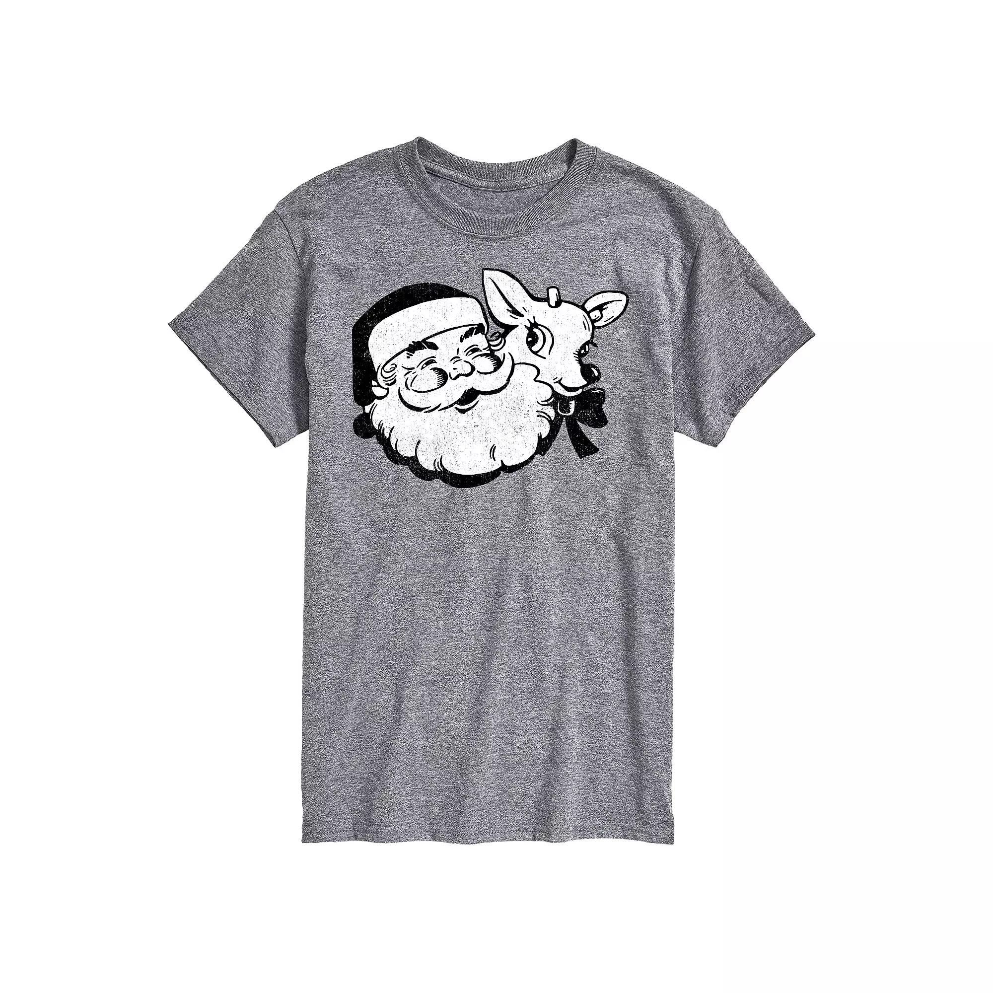Men's Santa & Reindeer Graphic Tee,  Product Image