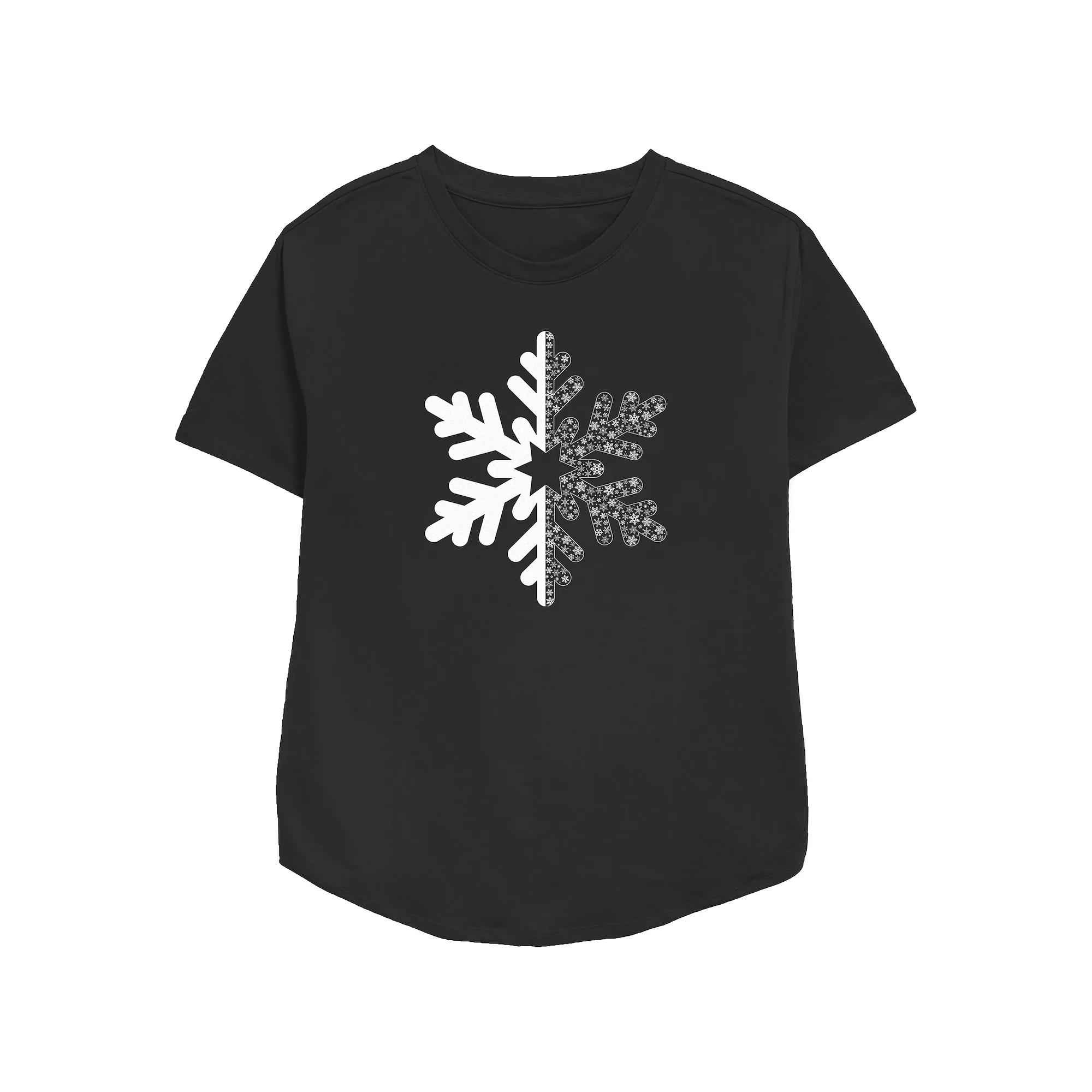 Women's Snowflake Relaxed Fit Graphic Tee,  Product Image