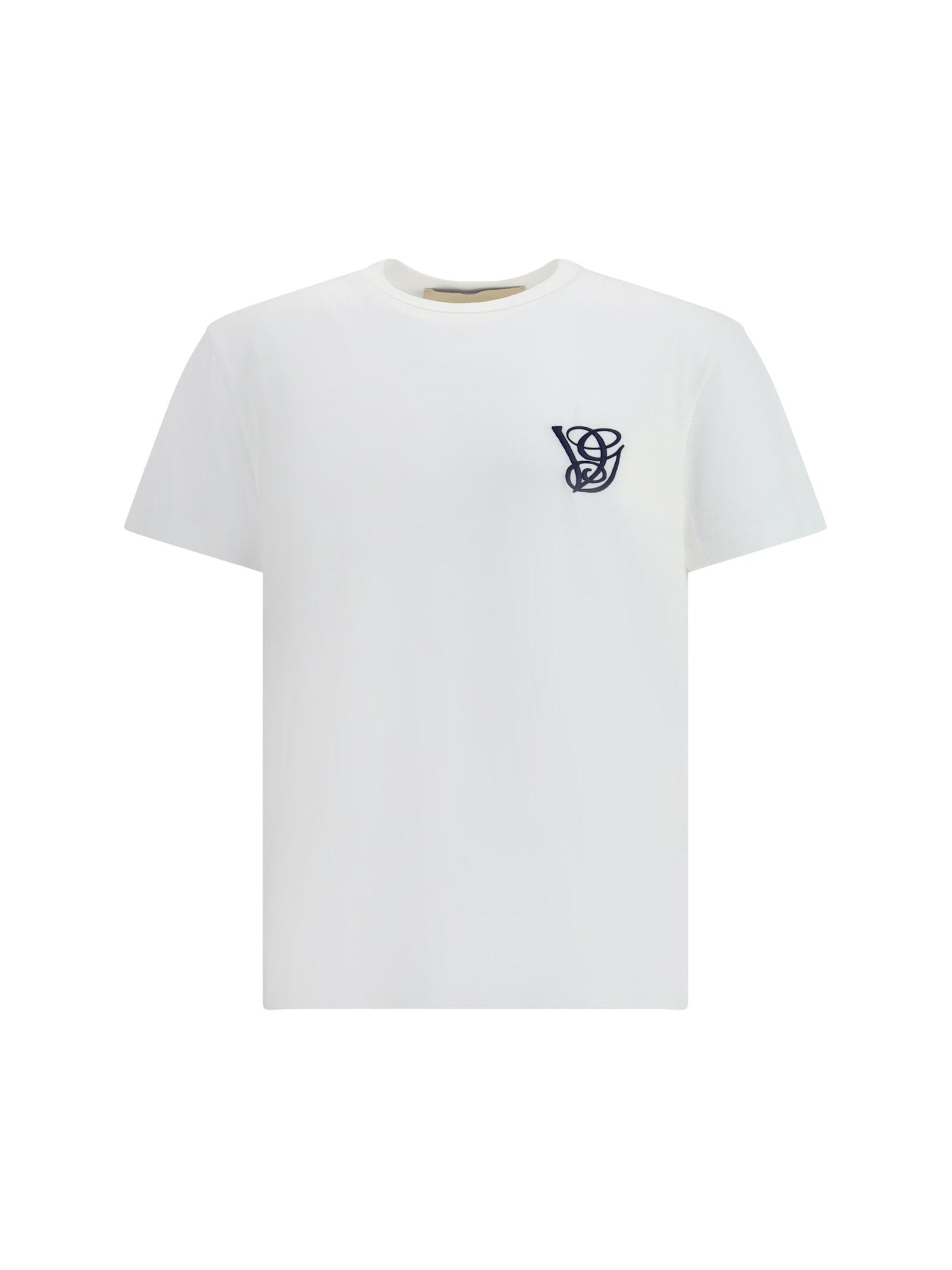 VALENTINO Logo Embroidery Crew Neck Short Sleeves T-shirt In White Product Image