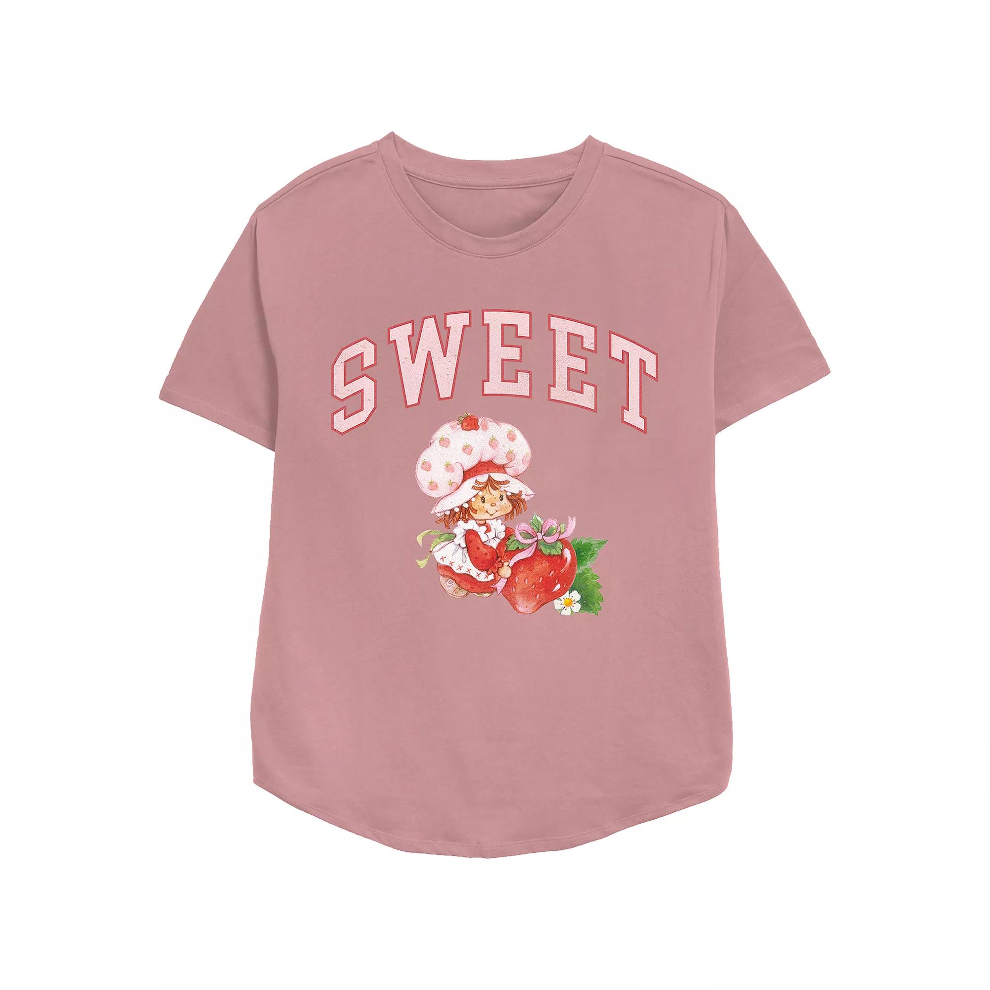 Women's Strawberry Shortcake Sweet Relaxed Fit Graphic Tee, Girl's,  Product Image