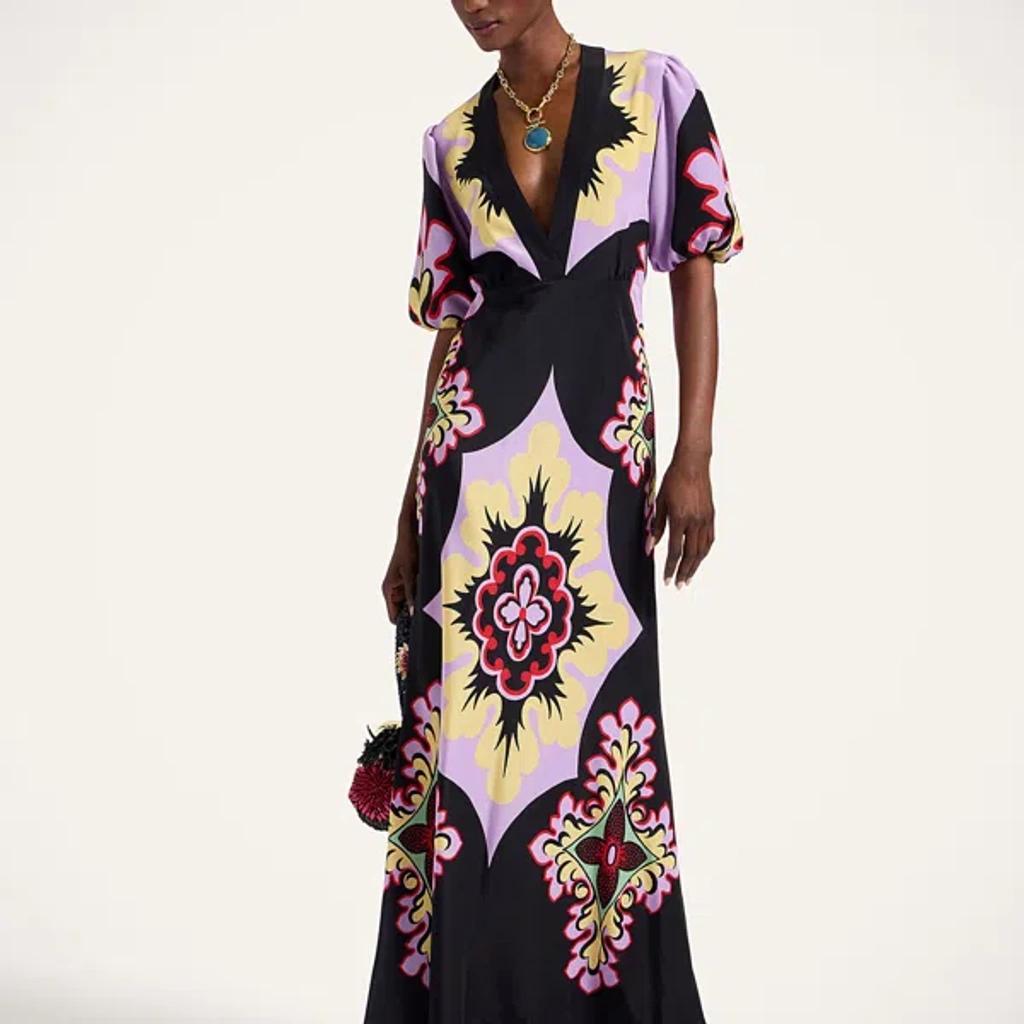 LA DOUBLEJ Marlene Silk Crepe De Chine Maxi Dress In Multi Product Image